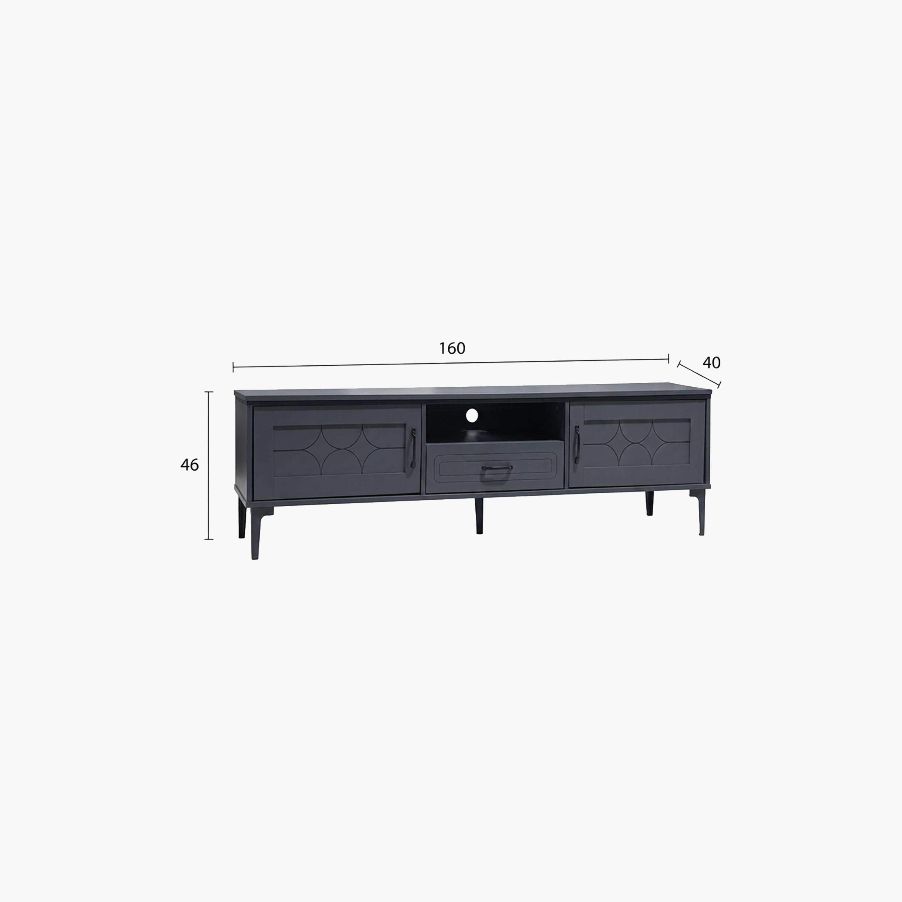 طاولة تلفزيون خشبية بـ 3 أدراج ورف واحد من ماريا هومز-furniture-livingroom-tvandmediaunits-image-4