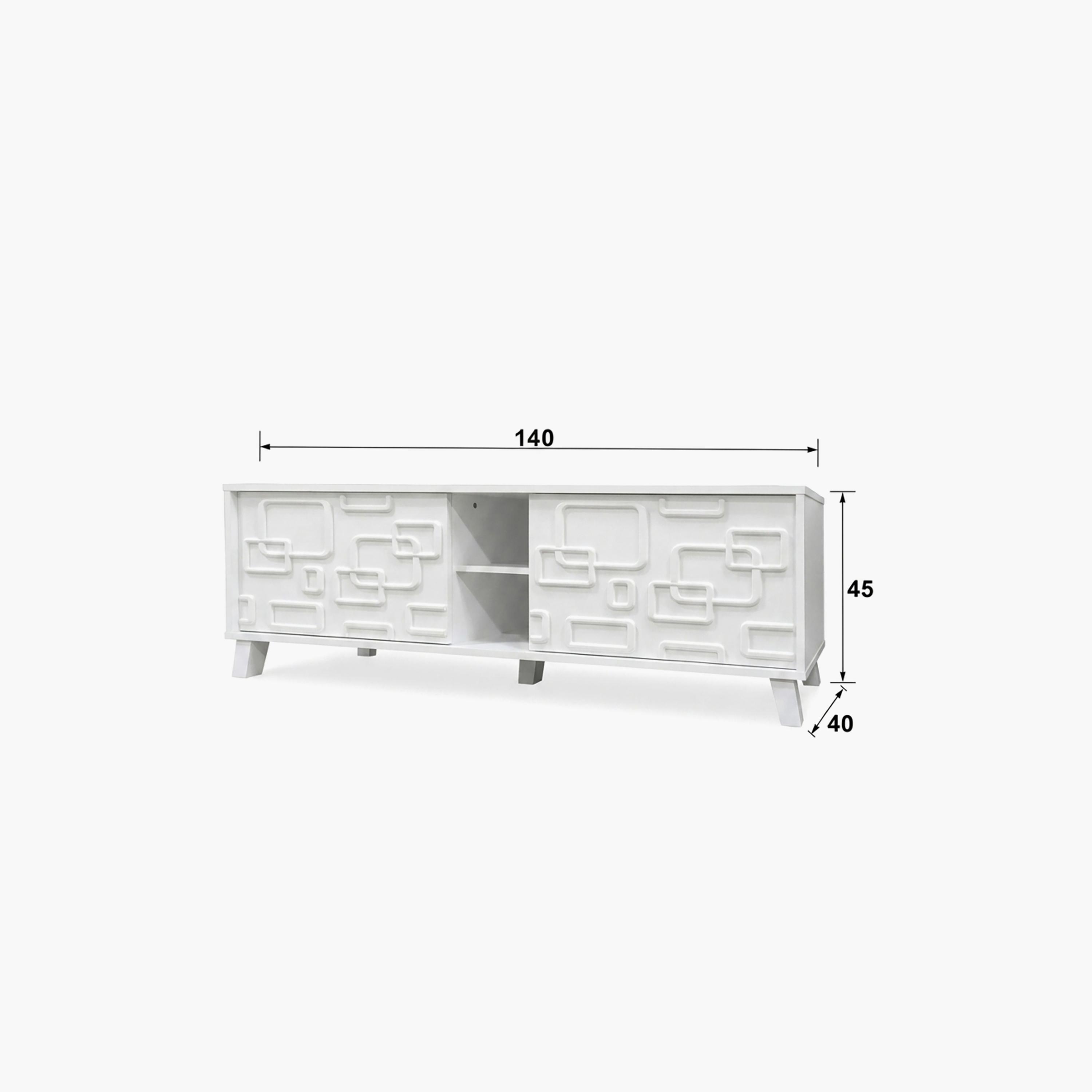 طاولة تلفزيون خشبية بدرجين ورفين من ماريا هومز-furniture-livingroom-tvandmediaunits-image-4