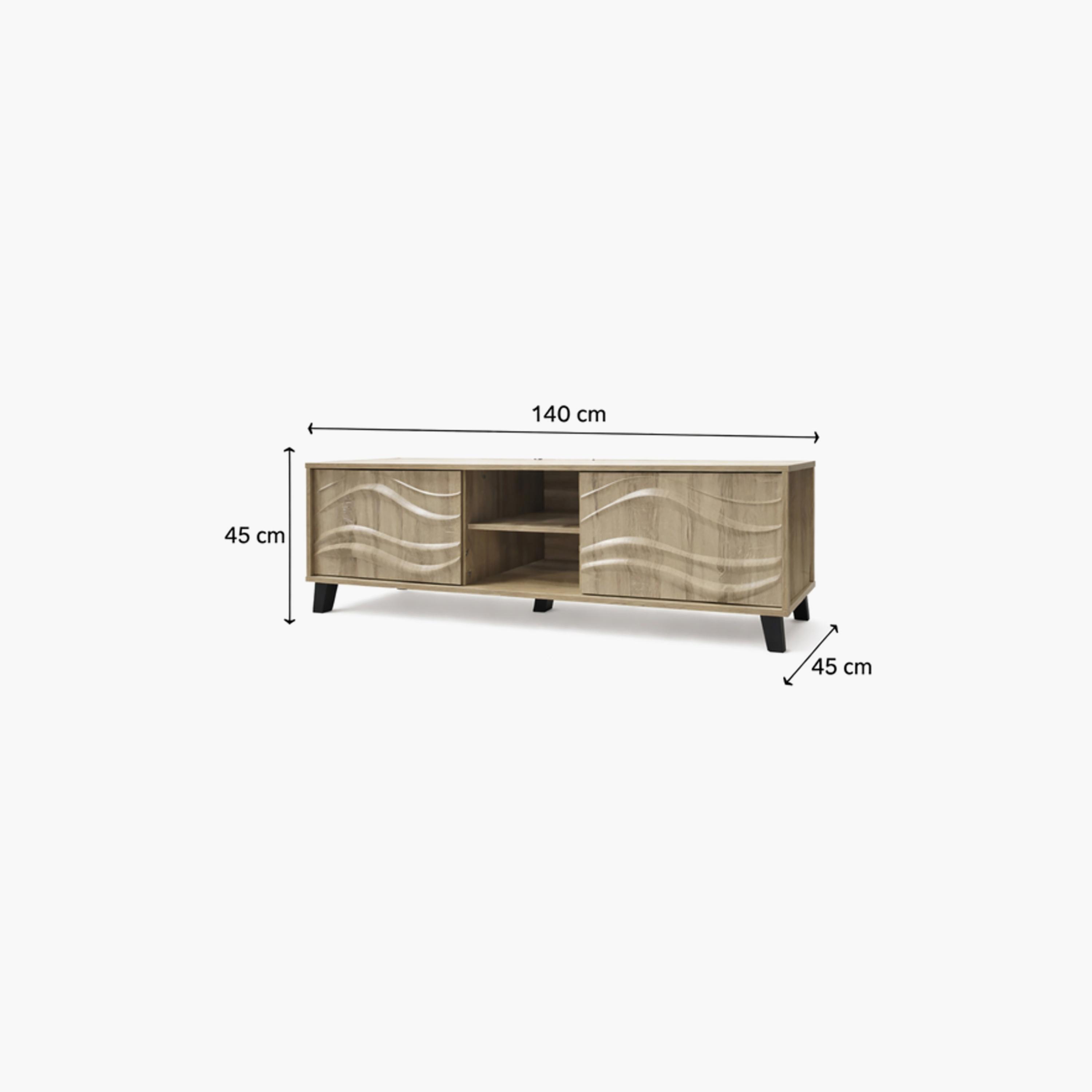 طاولة تلفزيون خشبية بدرجين ورفين من ماريا هومز-furniture-livingroom-tvandmediaunits-image-5