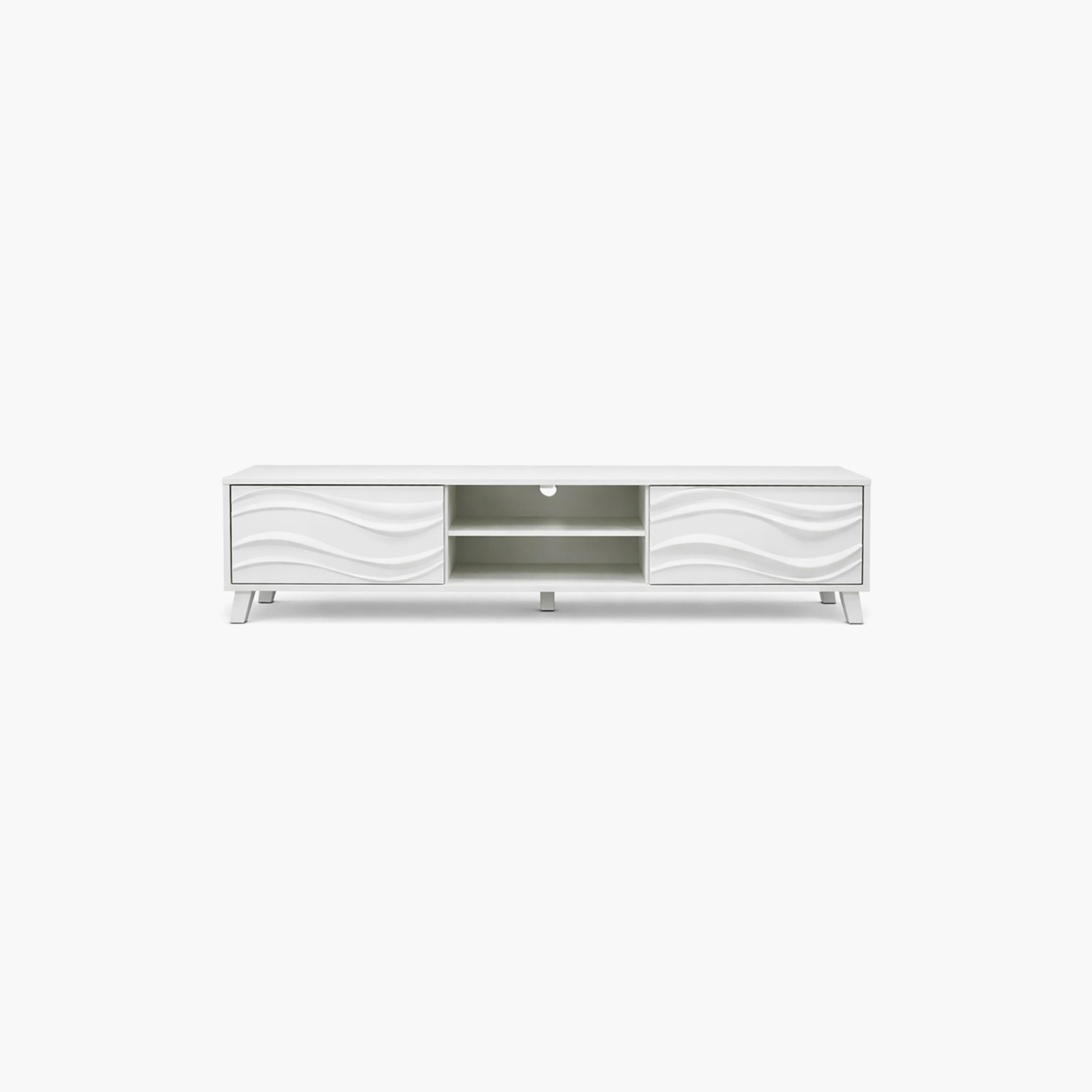 طاولة تلفزيون خشبية بدرجين ورفين من ماريا هومز-furniture-livingroom-tvandmediaunits-image-4