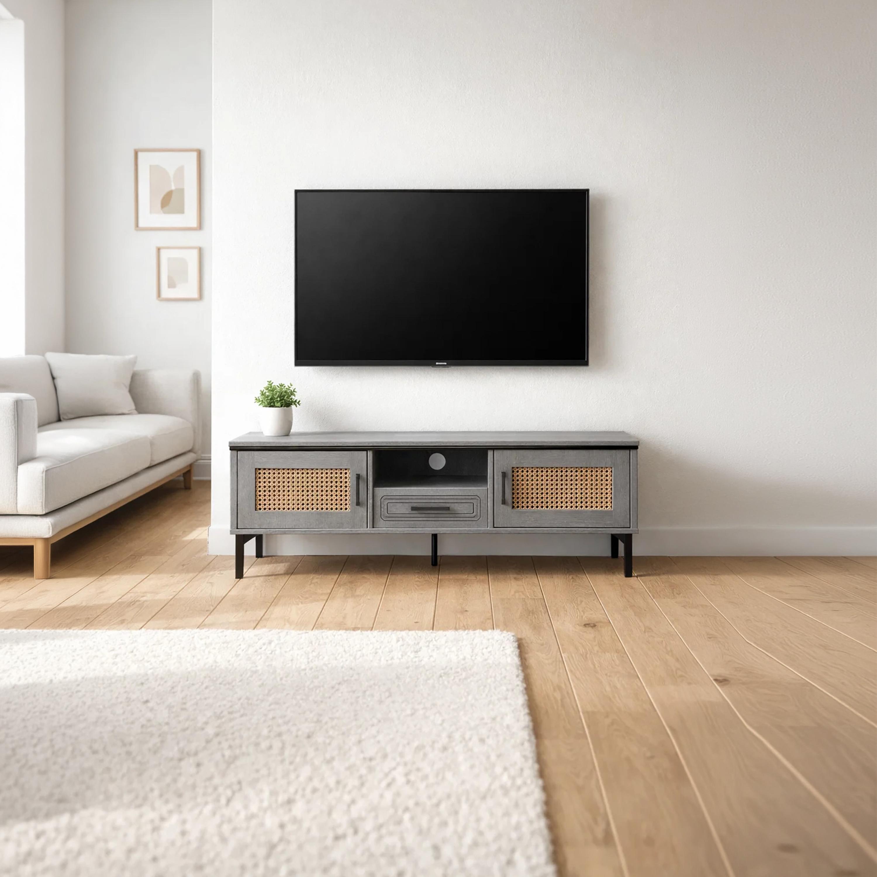 طاولة تلفزيون خشبية بـ 3 أدراج ورف واحد من ماريا هومز-furniture-livingroom-tvandmediaunits-image-1