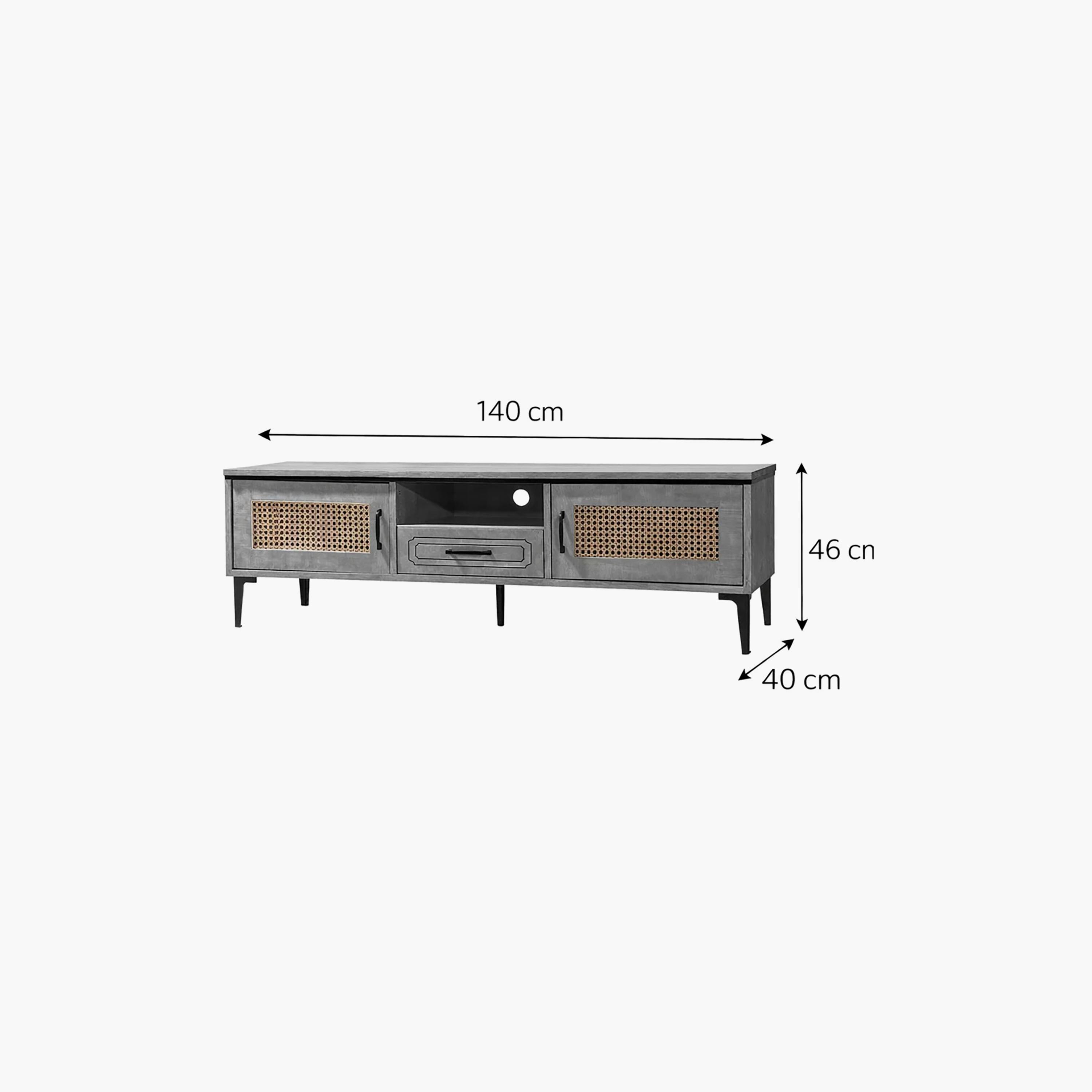 طاولة تلفزيون خشبية بـ 3 أدراج ورف واحد من ماريا هومز-furniture-livingroom-tvandmediaunits-image-5