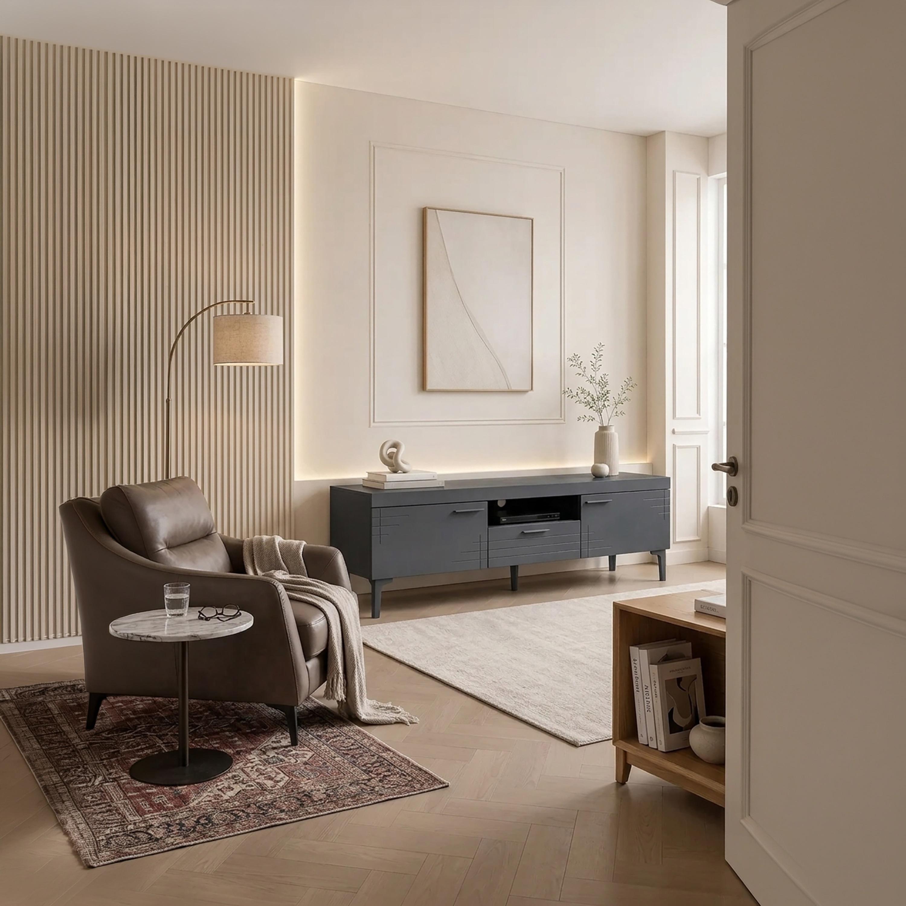 طاولة تلفزيون خشبية بـ 3 أدراج ورف واحد من ماريا هومز-furniture-livingroom-tvandmediaunits-image-2