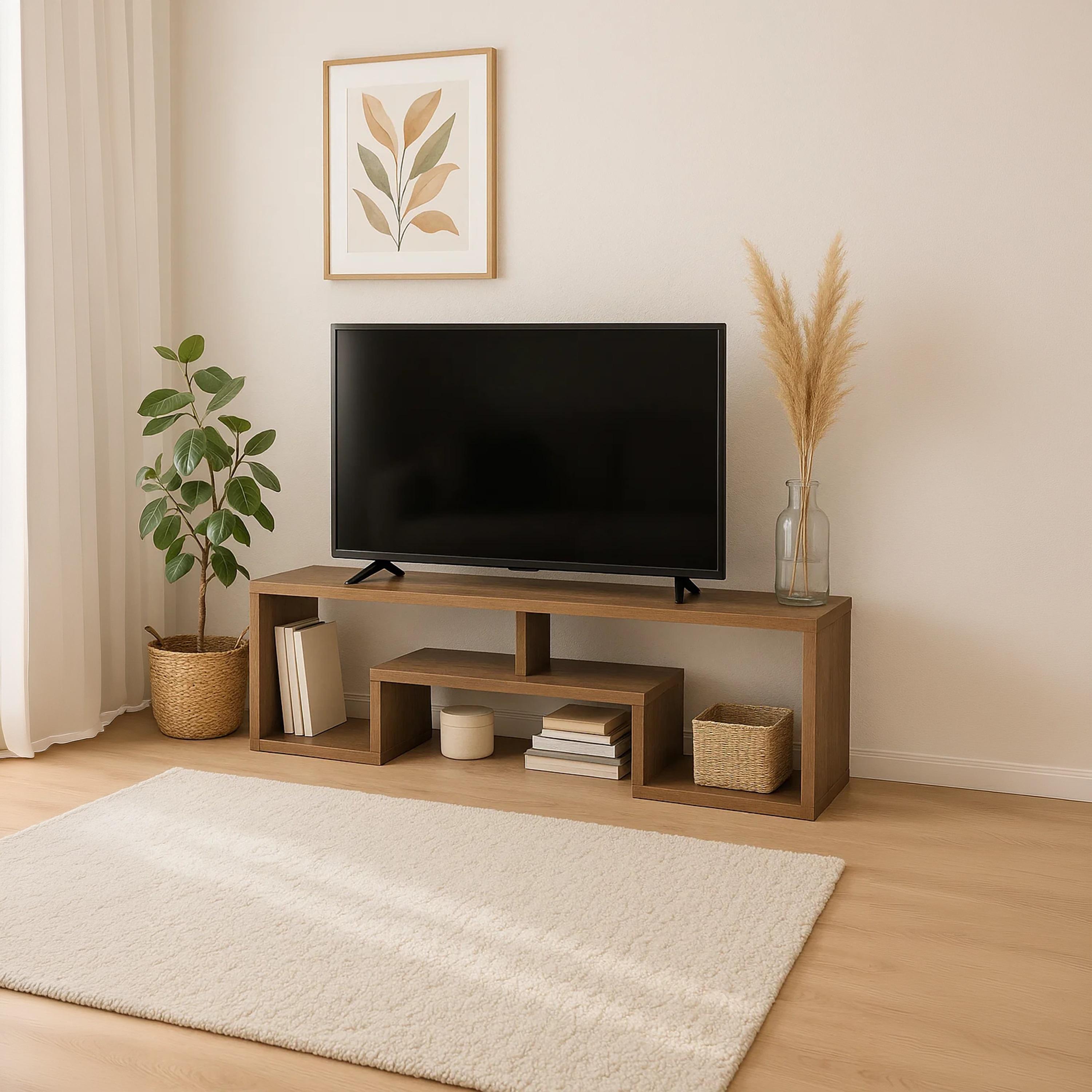 طاولة تلفزيون خشبية برفين من ماريا هومز-furniture-livingroom-tvandmediaunits-image-1