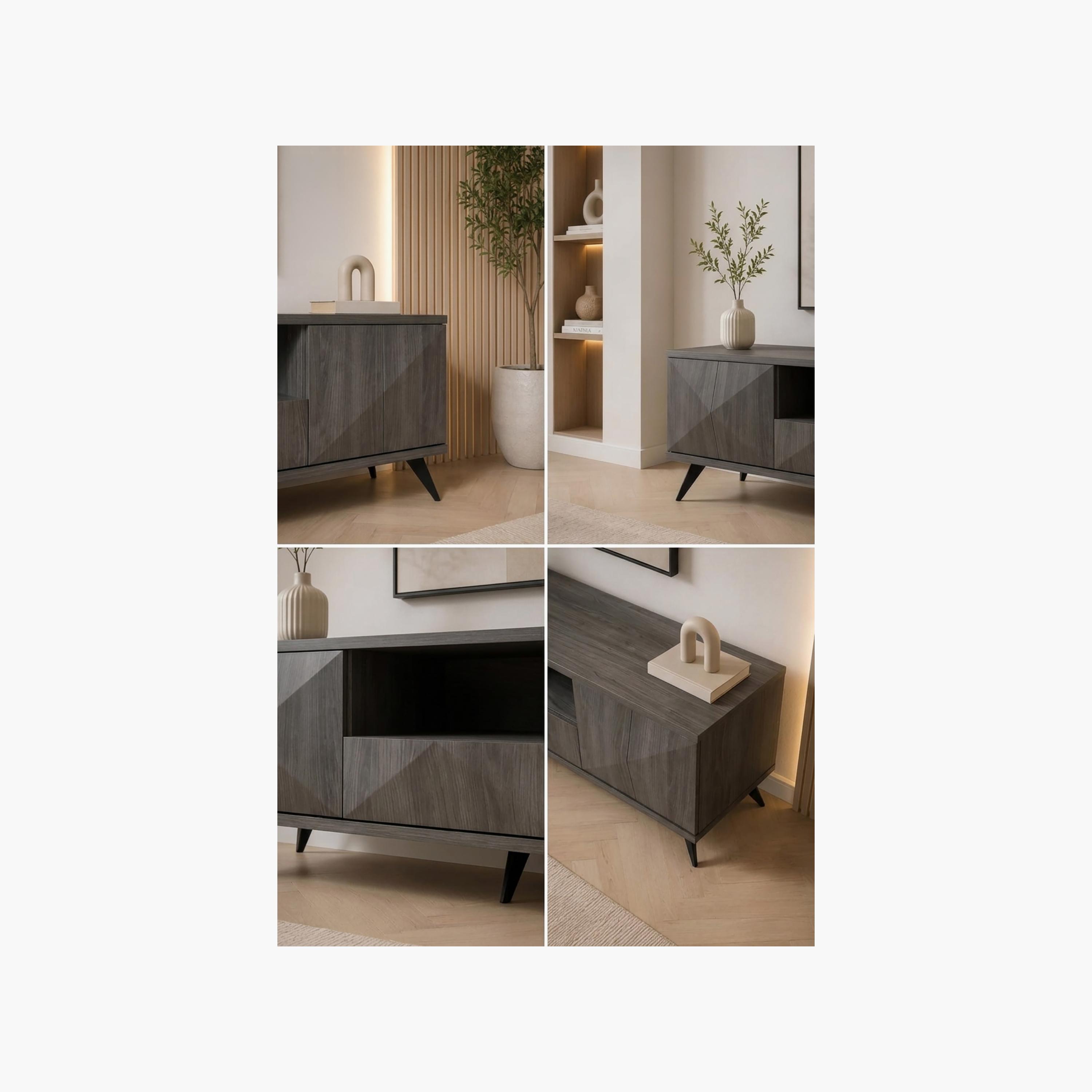 طاولة تلفزيون خشبية بـ 3 أدراج ورف واحد من ماريا هومز-furniture-livingroom-tvandmediaunits-image-3