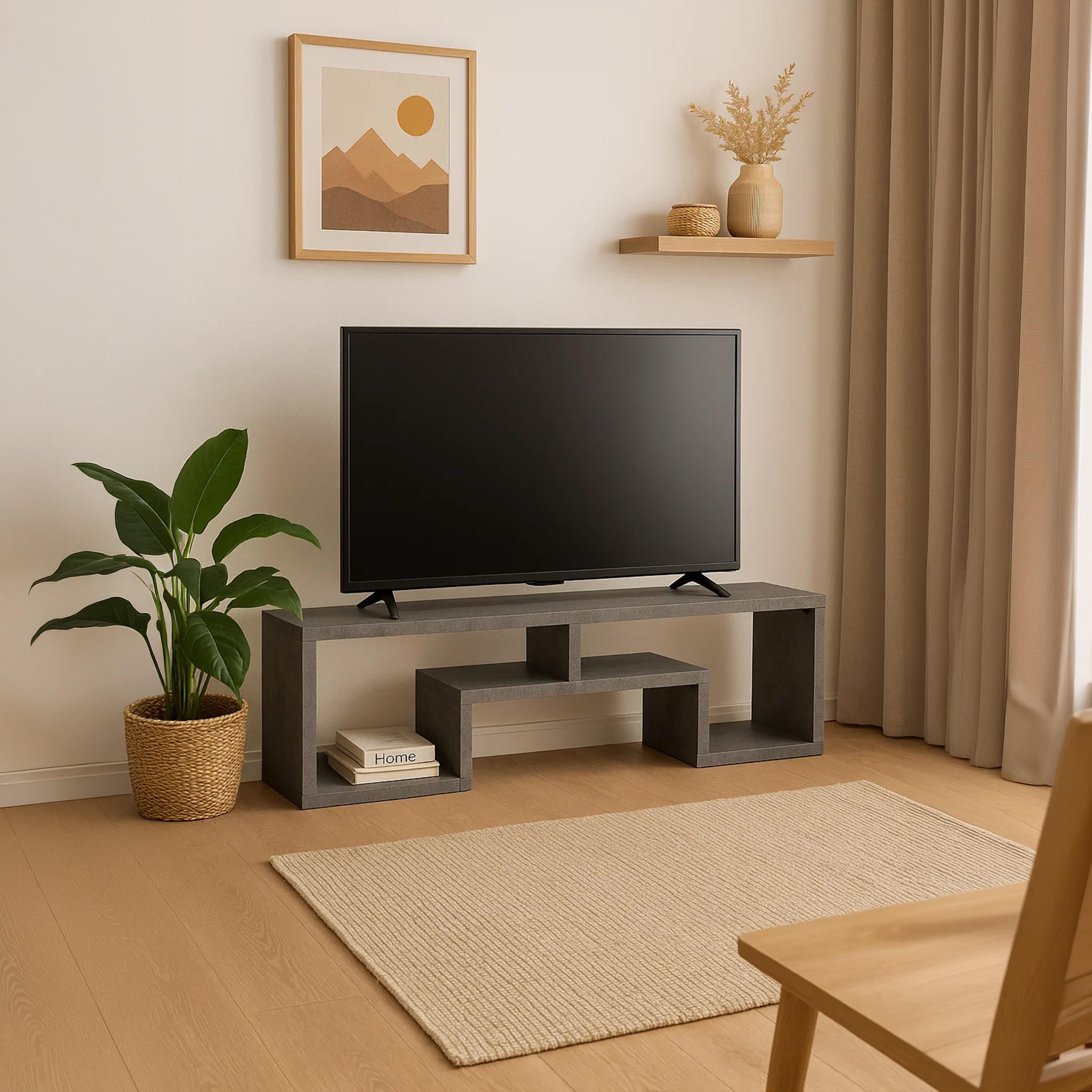 Maria Homes Wooden TV Stand with 2 Shelves-furniture-livingroom-tvandmediaunits-image-1