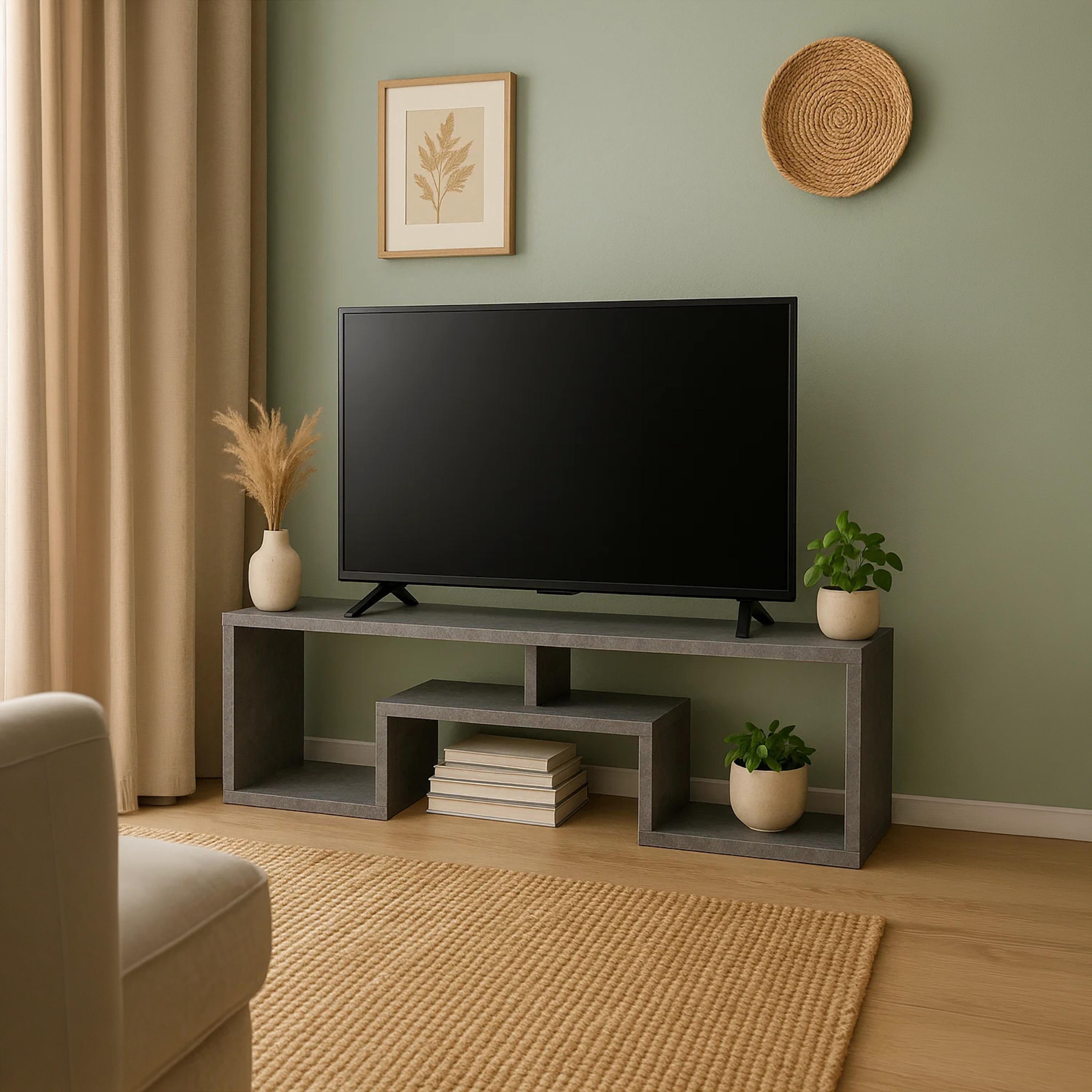Maria Homes Wooden TV Stand with 2 Shelves-furniture-livingroom-tvandmediaunits-image-2