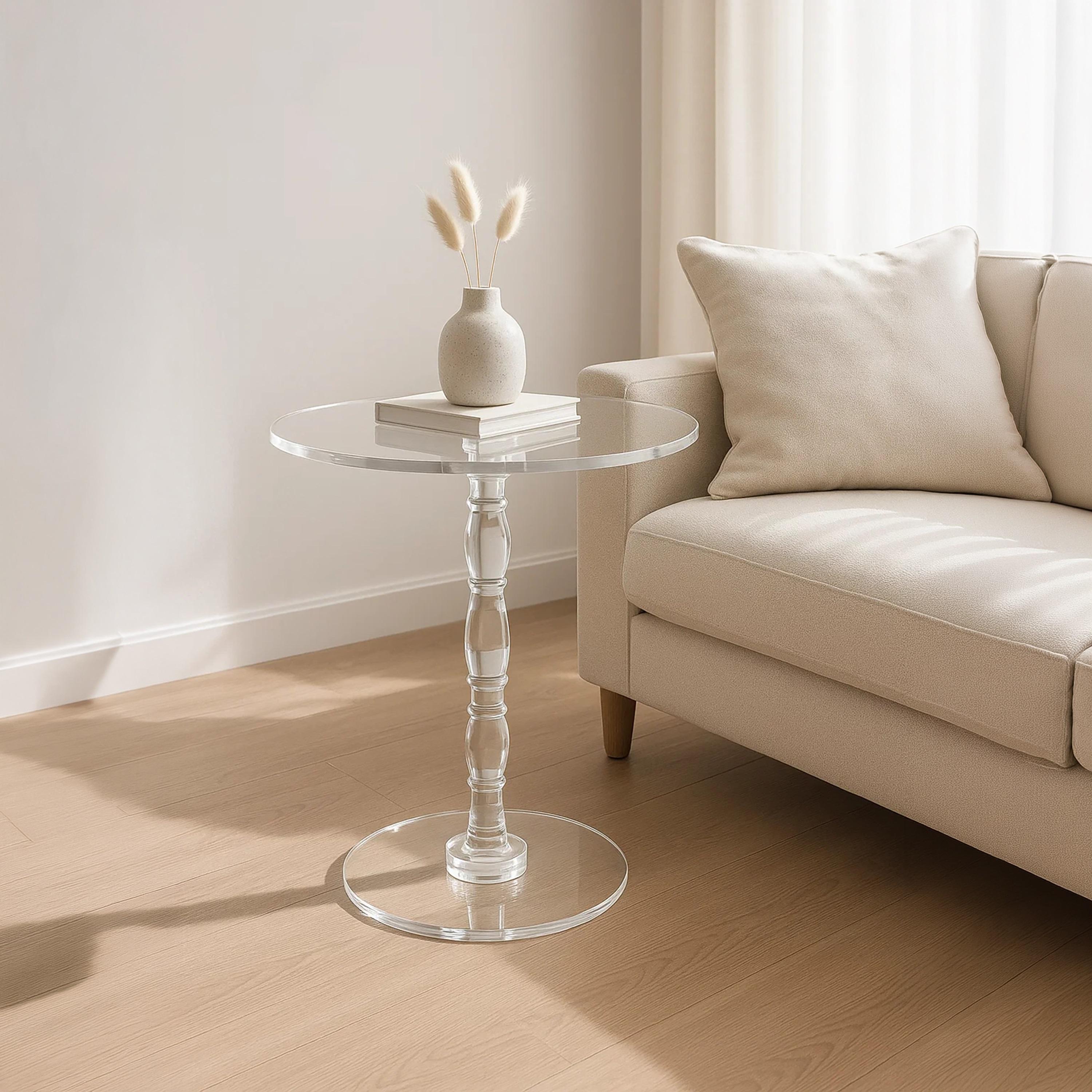 طاولة جانبية خشبية بقاعدة مجسمة من ماريا هومز-furniture-livingroom-sideandendtables-image-1