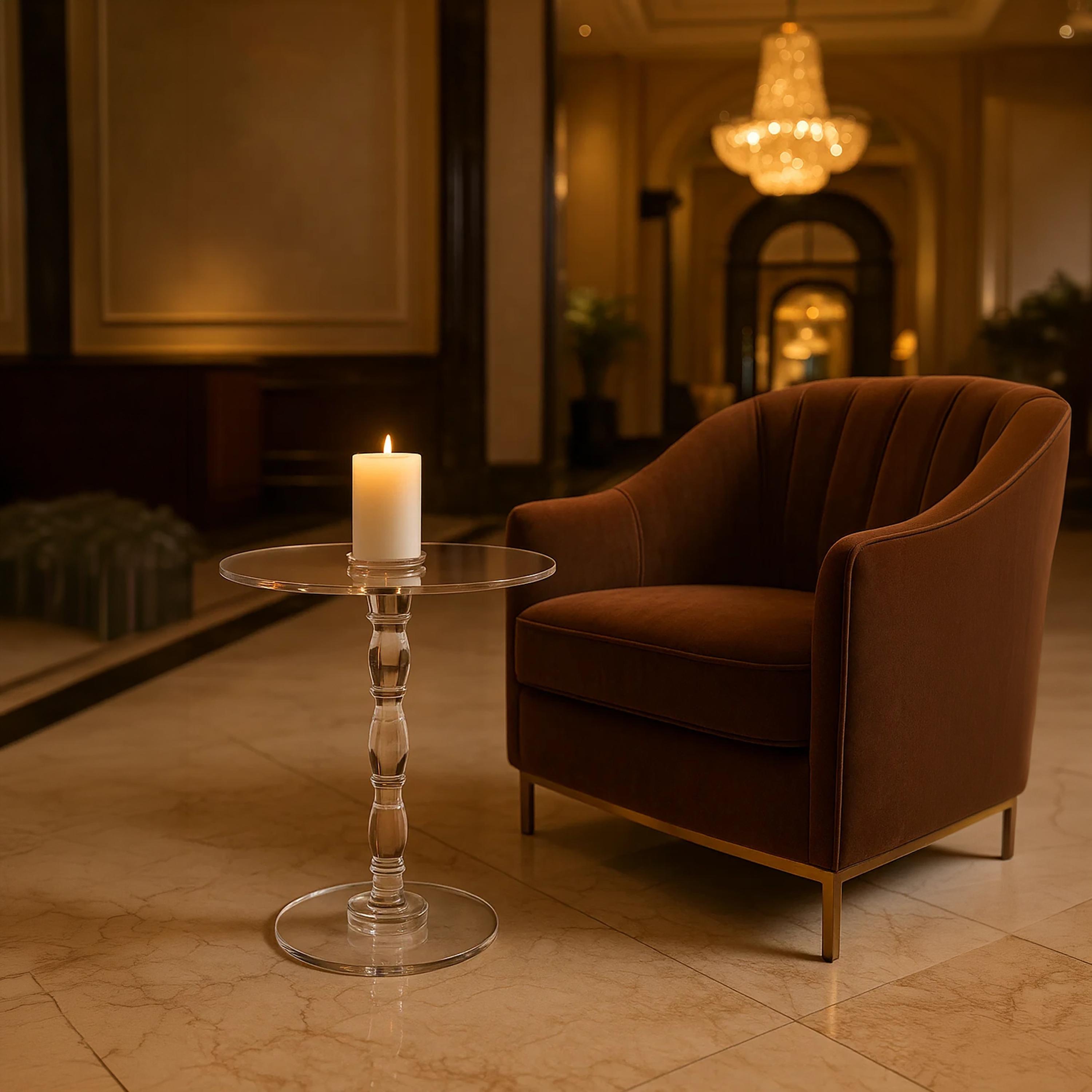 طاولة جانبية خشبية بقاعدة مجسمة من ماريا هومز-furniture-livingroom-sideandendtables-image-3