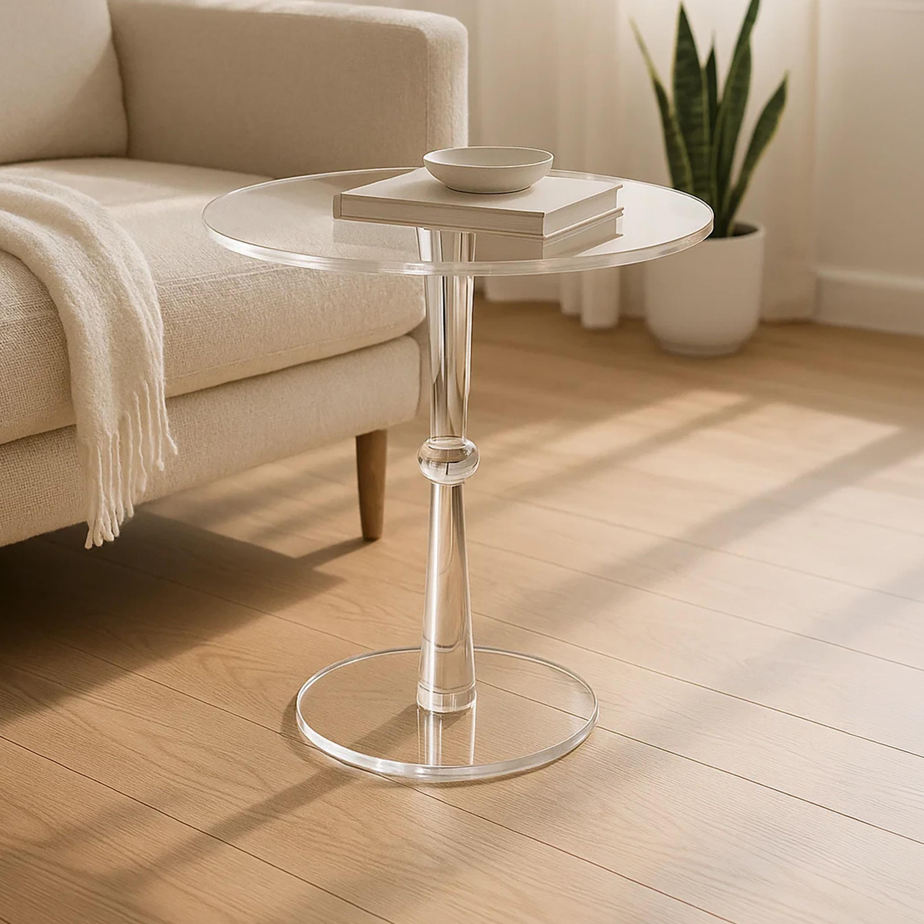 طاولة جانبية خشبية بقاعدة مجسمة من ماريا هومز-furniture-livingroom-sideandendtables-image-1