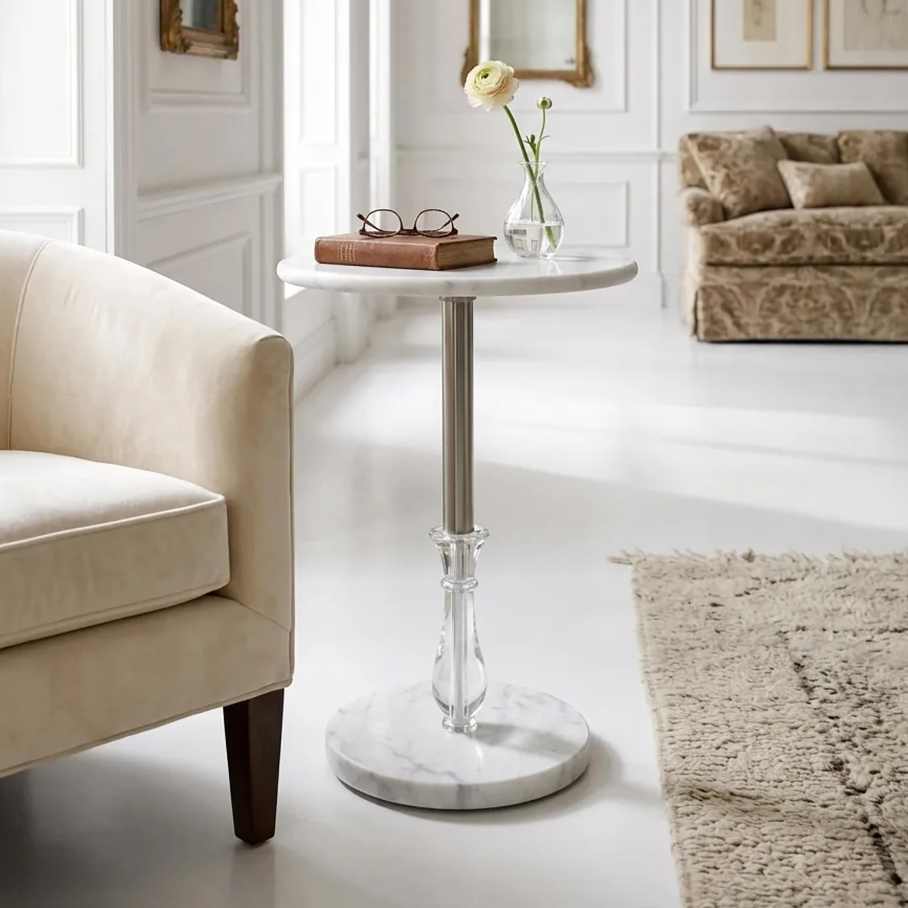 Maria Homes Marble Pedestal Side Table-furniture-livingroom-sideandendtables-image-1