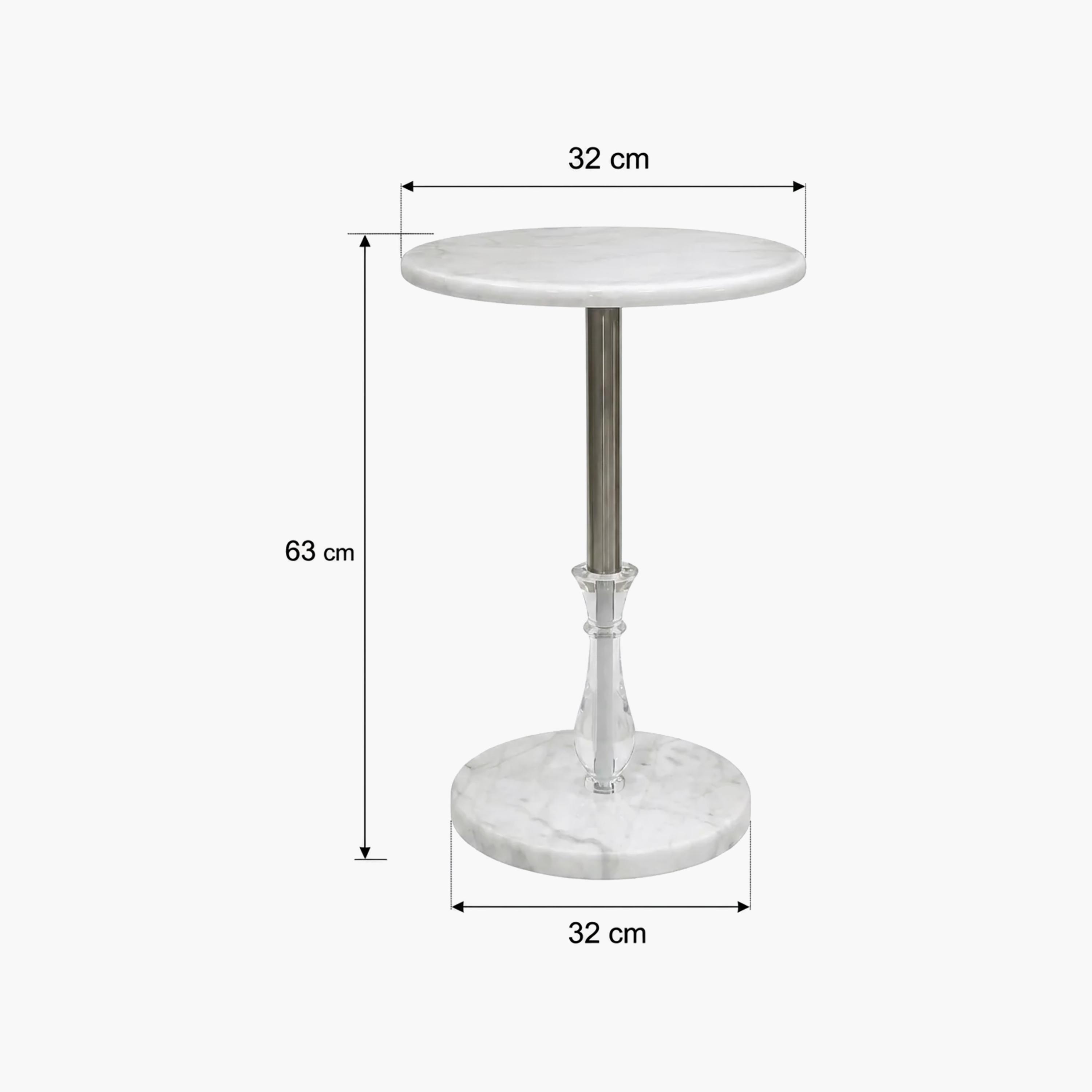 Maria Homes Marble Pedestal Side Table-furniture-livingroom-sideandendtables-image-4