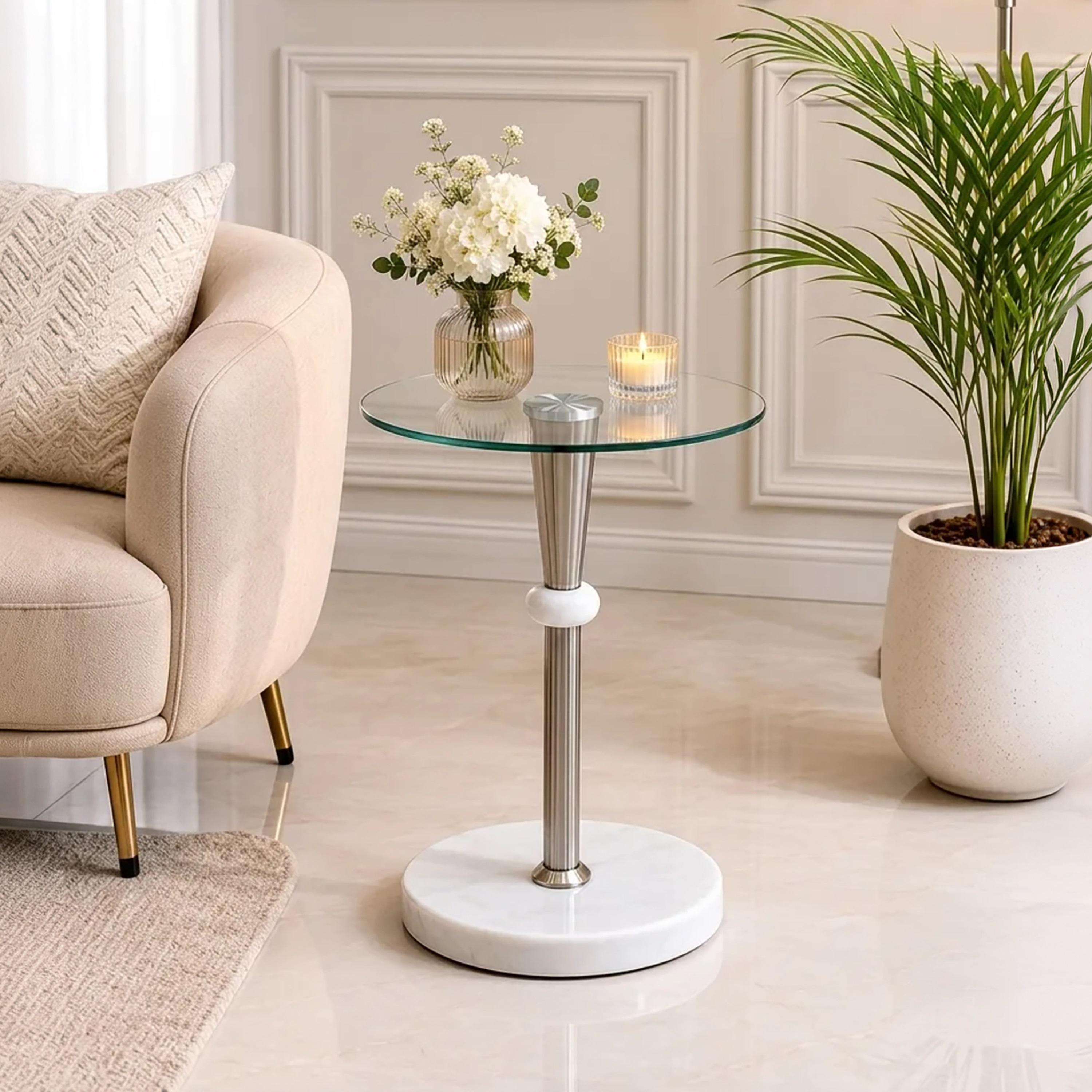 طاولة جانبية زجاجية بقاعدة عمودية من ماريا هومز-furniture-livingroom-sideandendtables-image-1