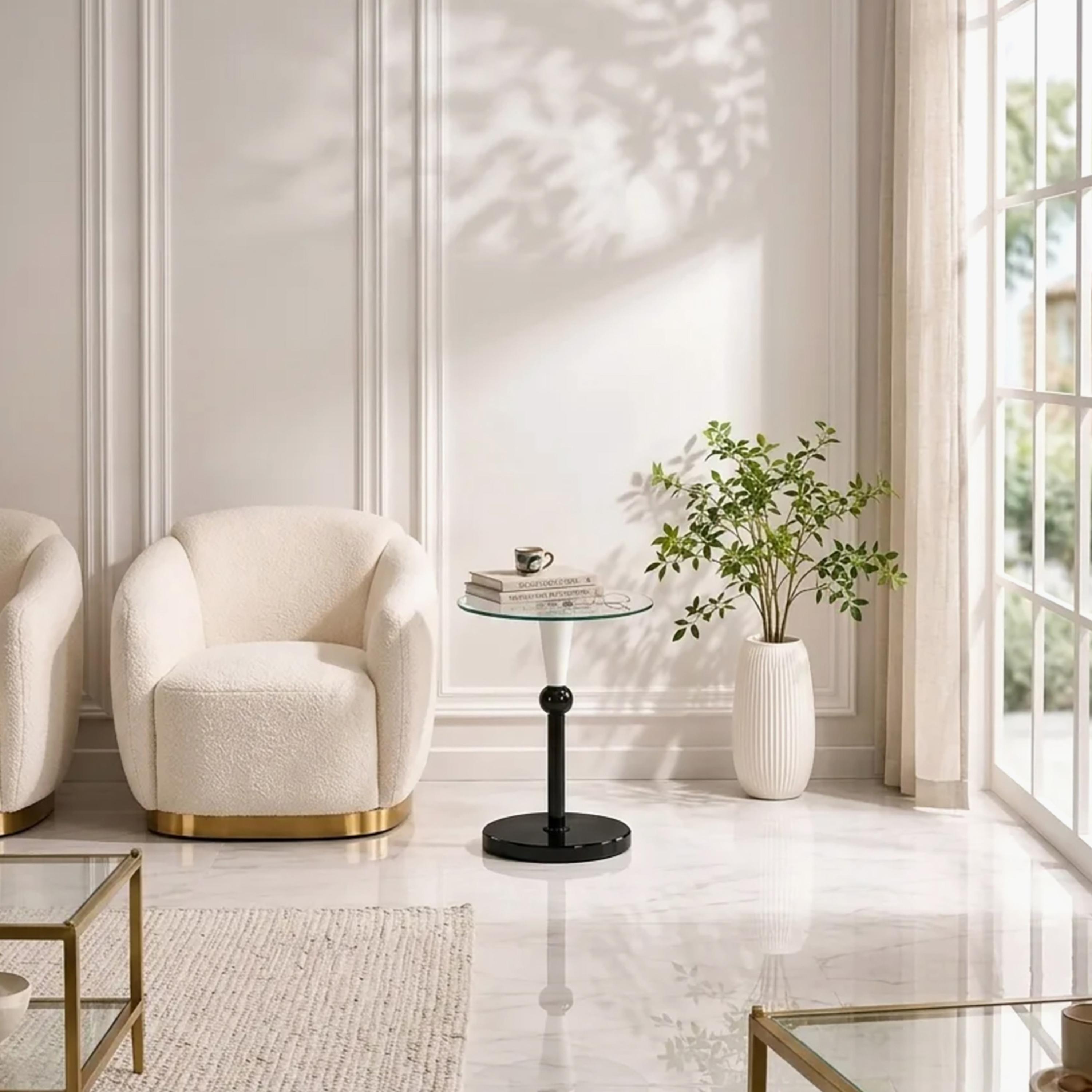 طاولة جانبية زجاجية بقاعدة عمودية من ماريا هومز-furniture-livingroom-sideandendtables-image-2