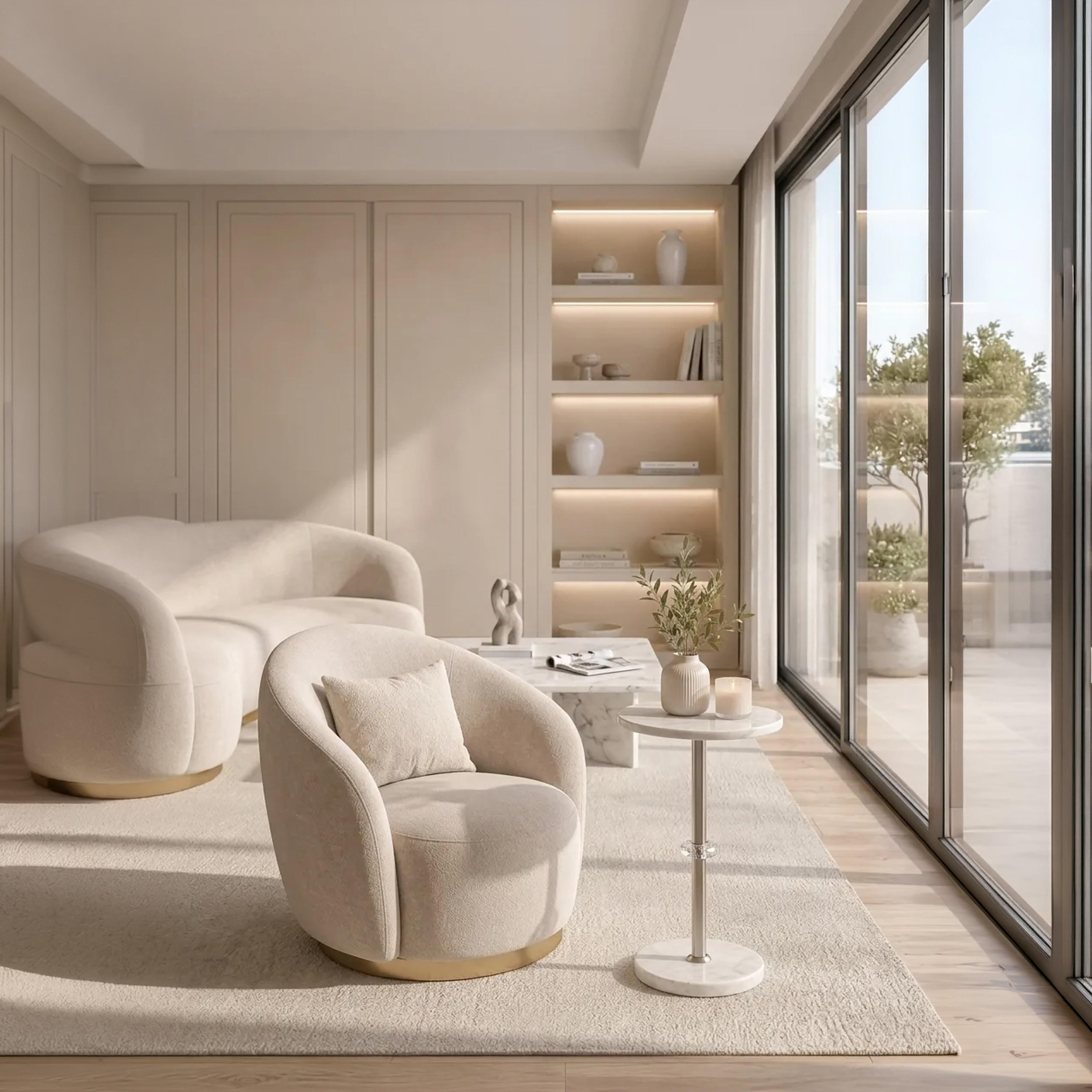 طاولة جانبية بقاعدة رخامية من ماريا هومز-furniture-livingroom-sideandendtables-image-2