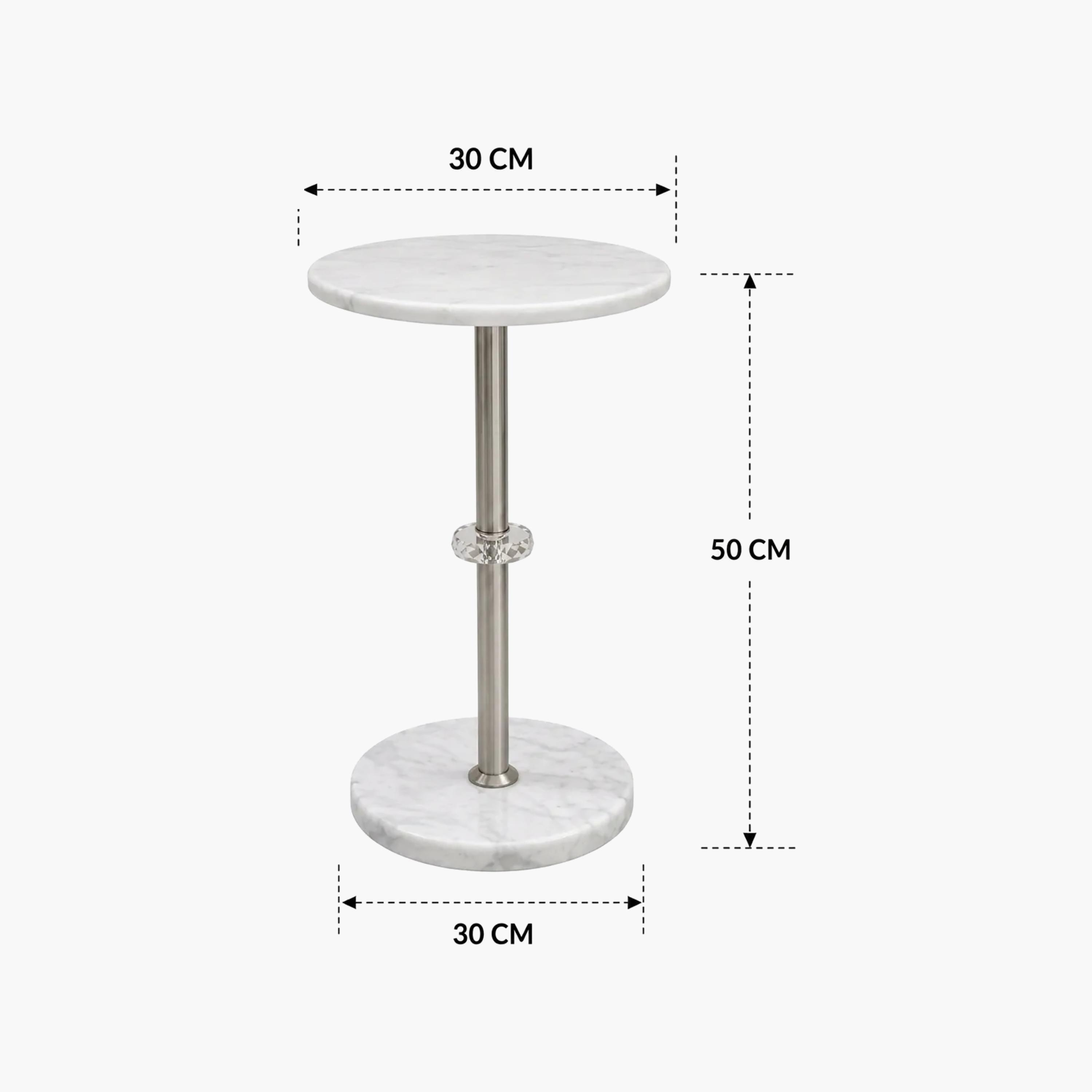 طاولة جانبية بقاعدة رخامية من ماريا هومز-furniture-livingroom-sideandendtables-image-4