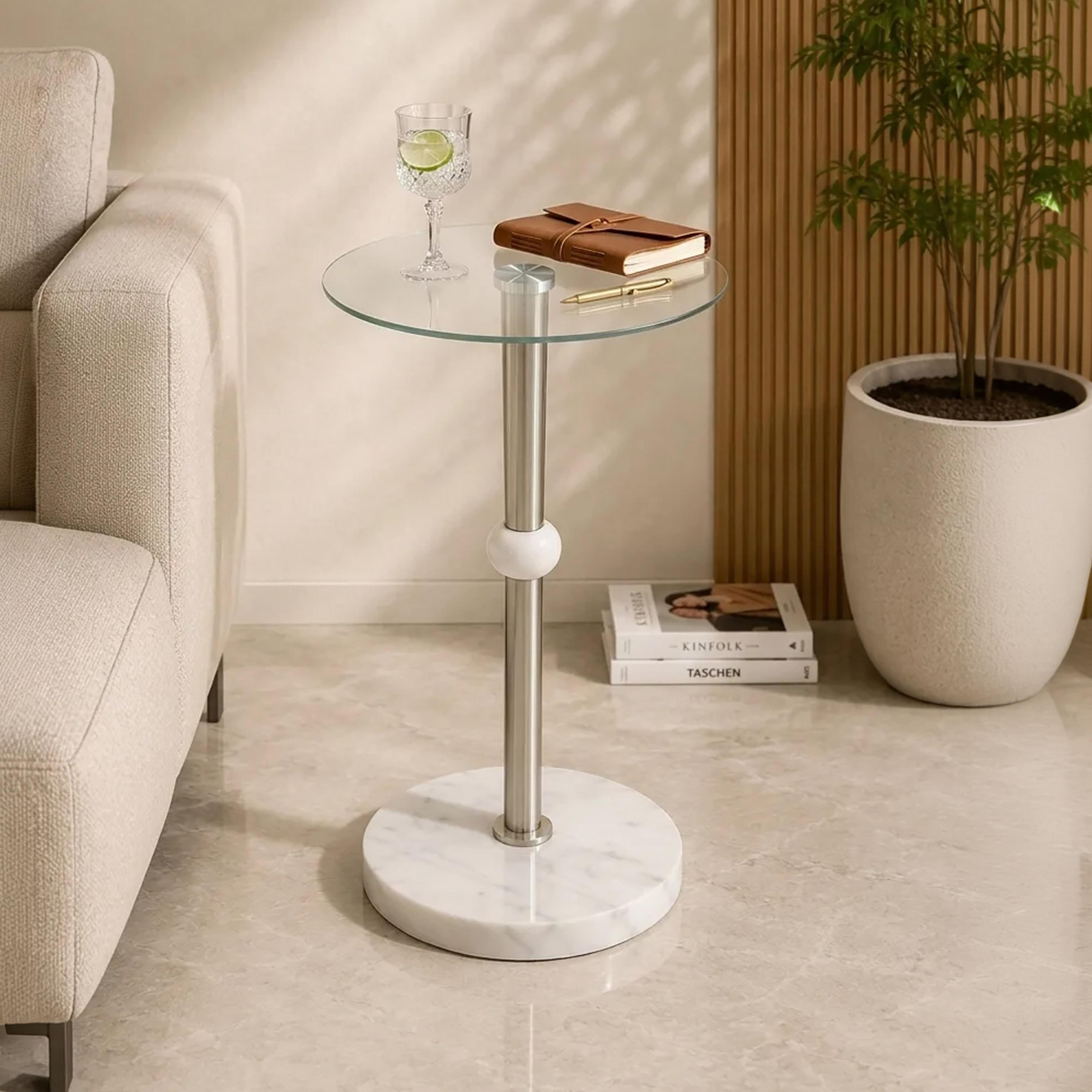 طاولة جانبية زجاجية بقاعدة عمودية من ماريا هومز-furniture-livingroom-sideandendtables-image-1
