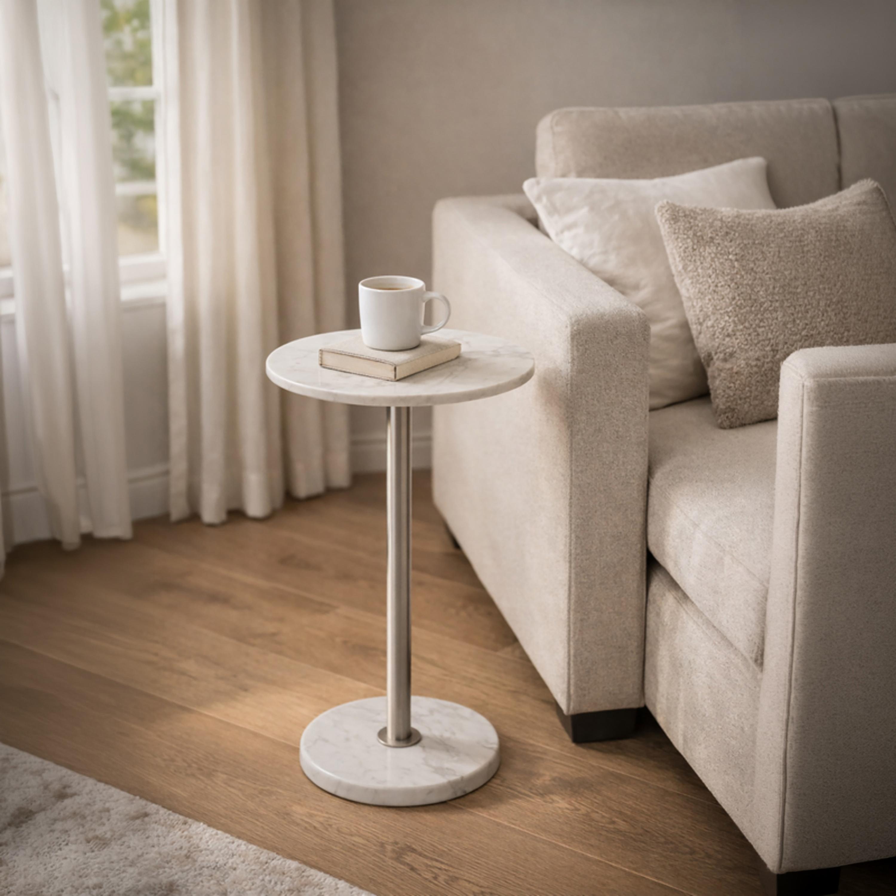 Maria Homes Marble Pedestal Side Table-furniture-livingroom-sideandendtables-image-1