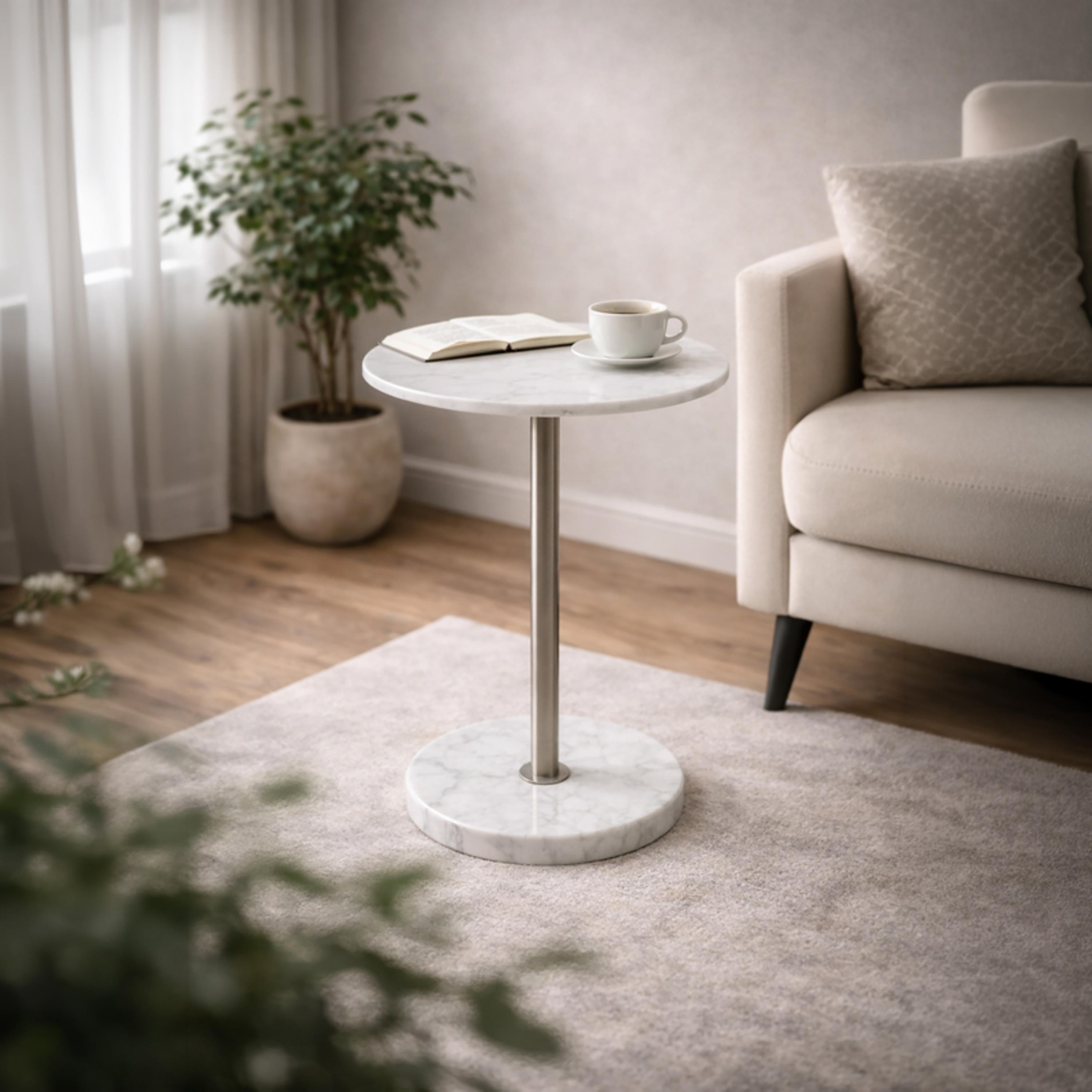 Maria Homes Marble Pedestal Side Table-furniture-livingroom-sideandendtables-image-3