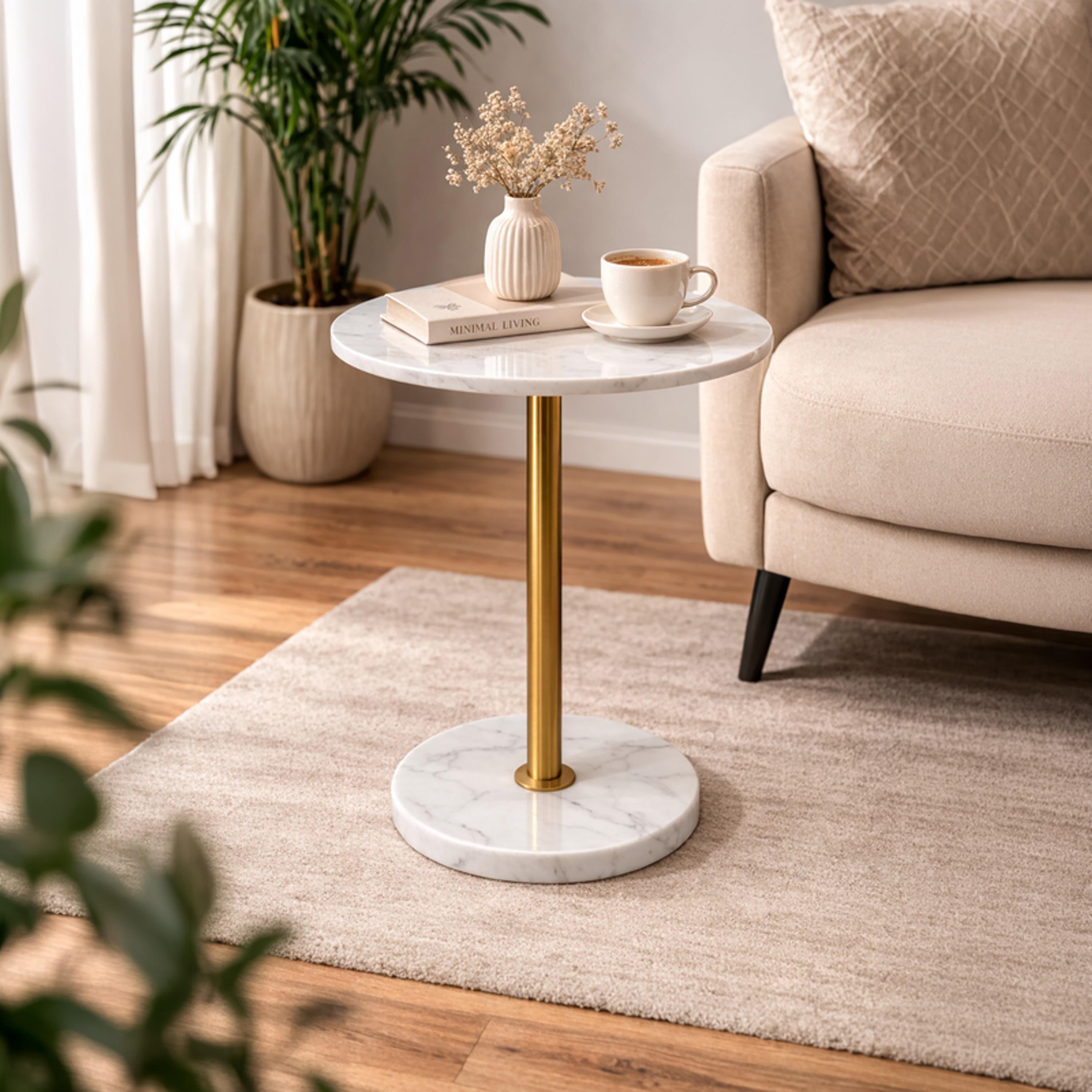 Maria Homes Marble Pedestal Side Table-furniture-livingroom-sideandendtables-image-1