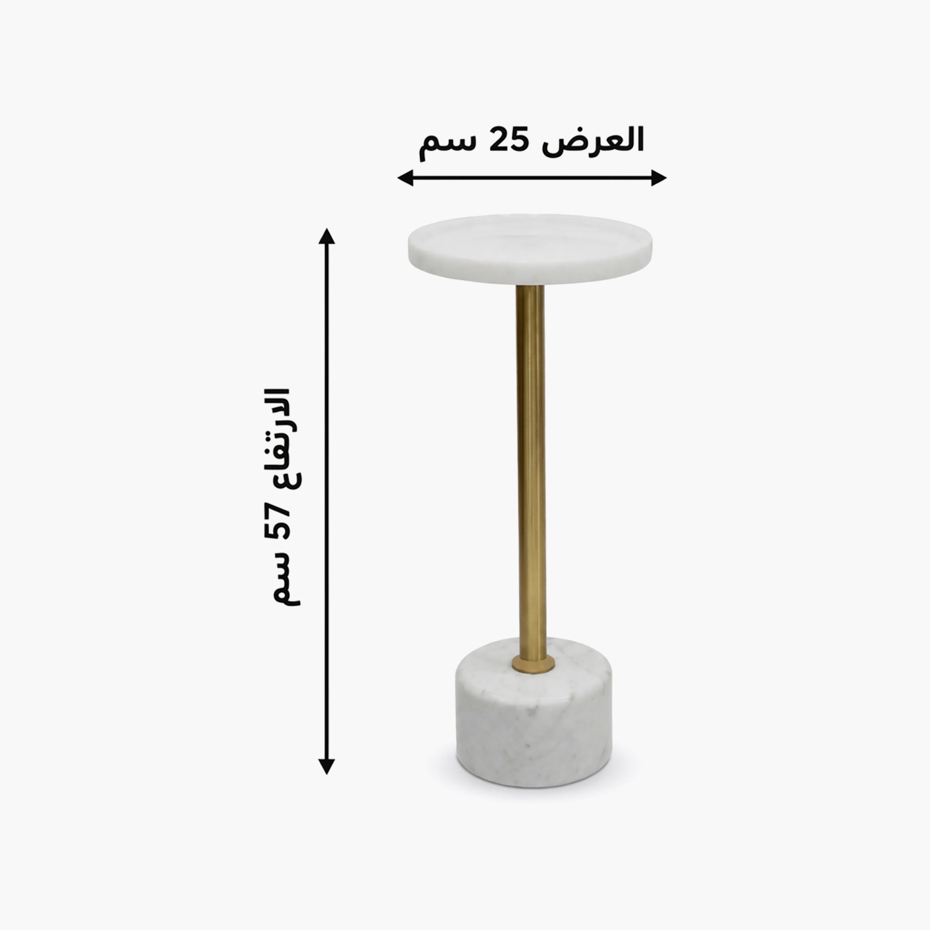 طاولة جانبية رخامية بقاعدة ركيزة من ماريا هومز-furniture-livingroom-sideandendtables-image-4