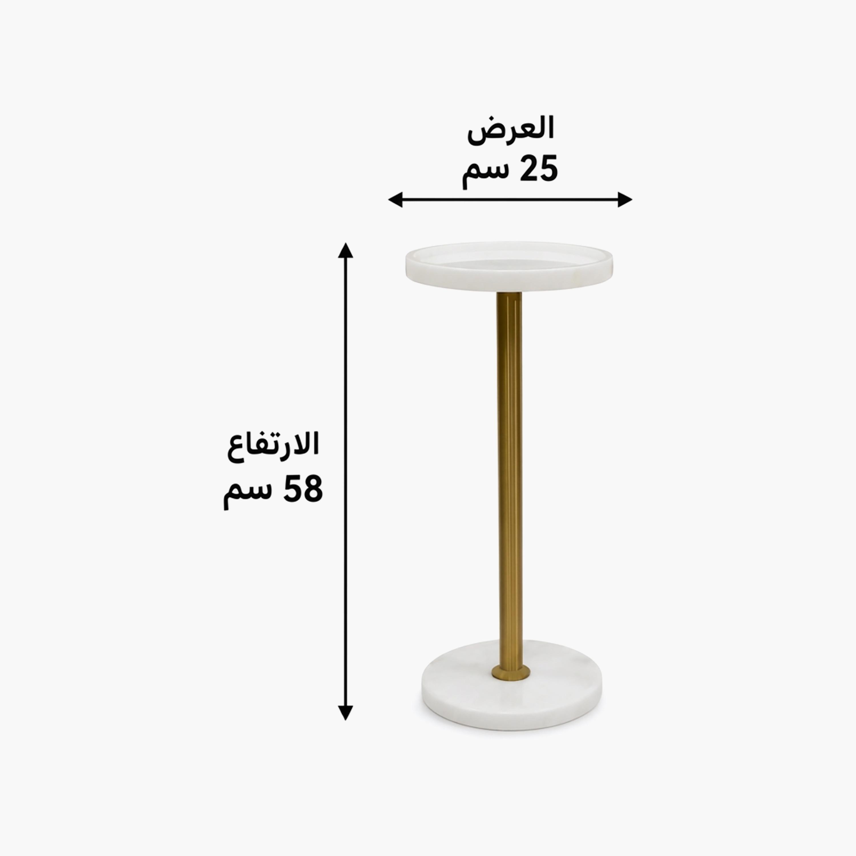 طاولة جانبية رخامية بقاعدة ركيزة من ماريا هومز-furniture-livingroom-sideandendtables-image-4