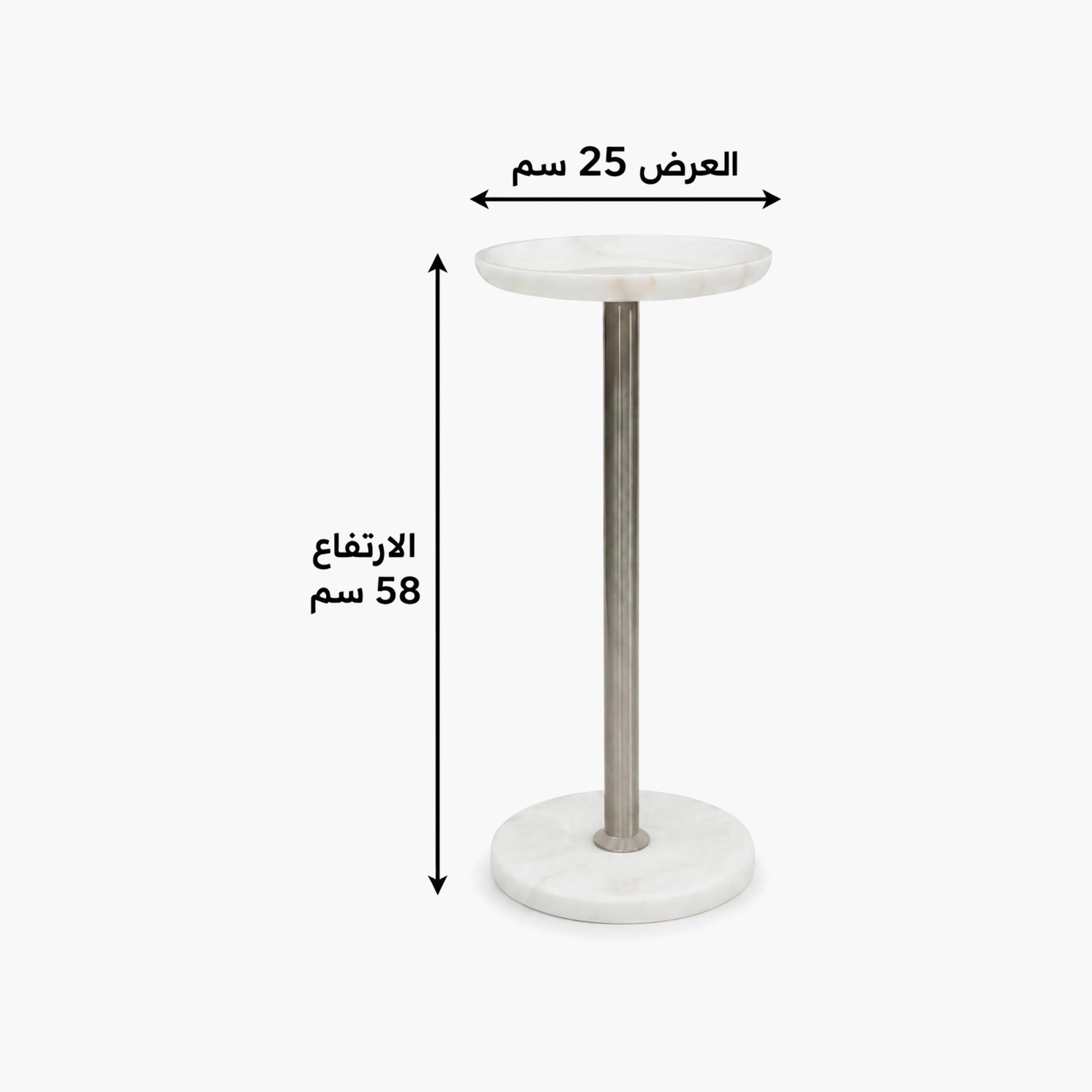 طاولة جانبية رخامية بقاعدة ركيزة من ماريا هومز-furniture-livingroom-sideandendtables-image-4