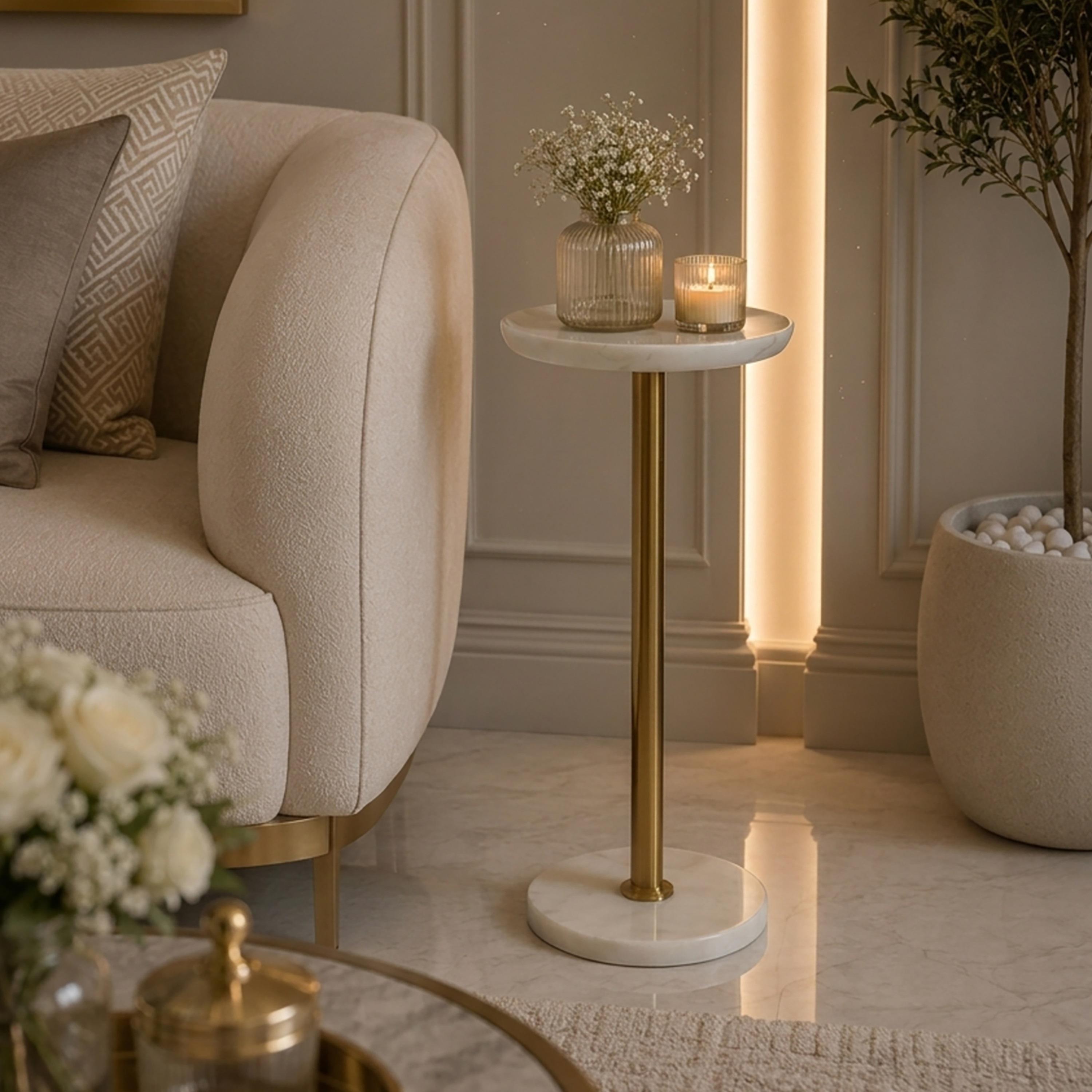 Maria Homes Marble Pedestal Accent Table-furniture-livingroom-sideandendtables-image-2