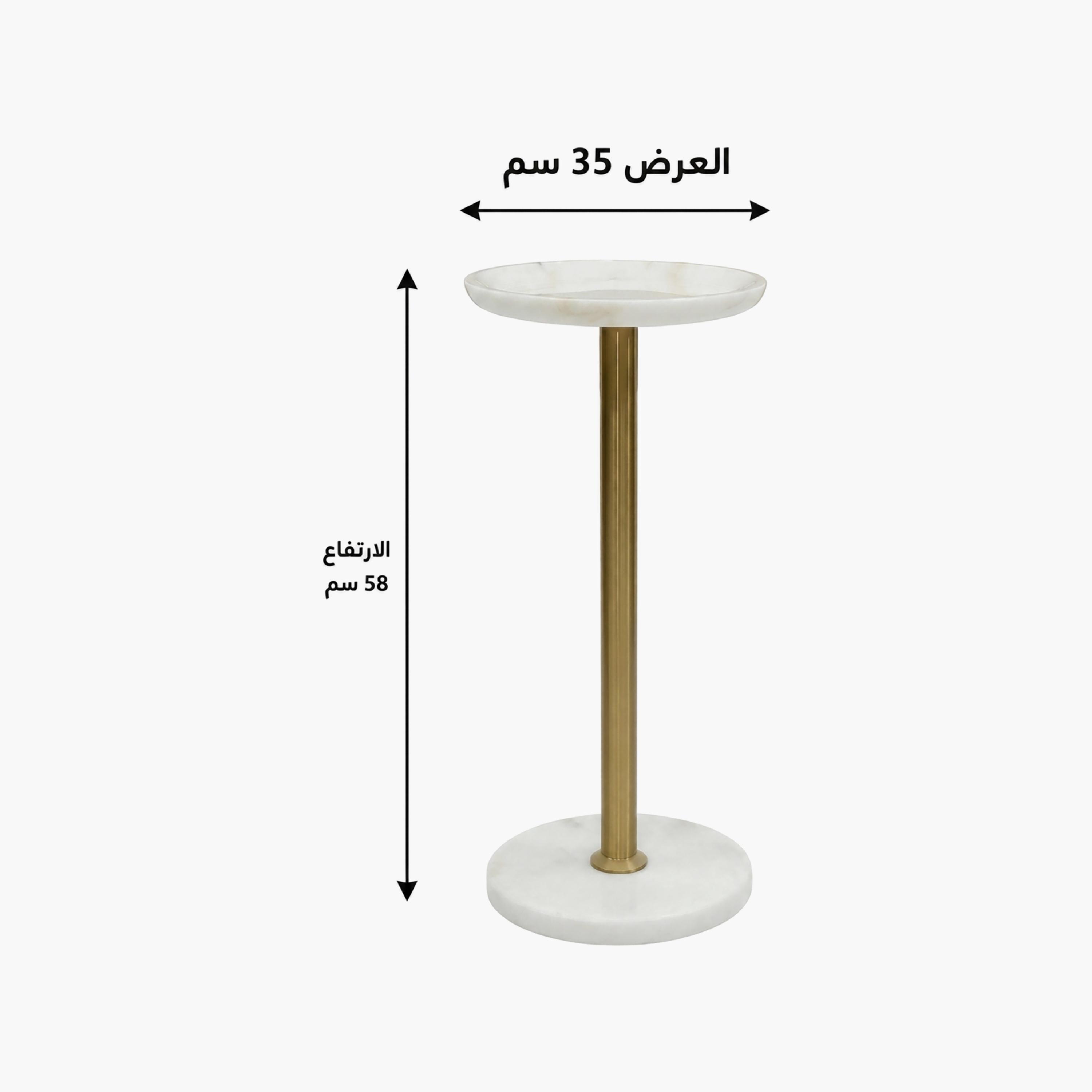 Maria Homes Marble Pedestal Accent Table-furniture-livingroom-sideandendtables-image-4