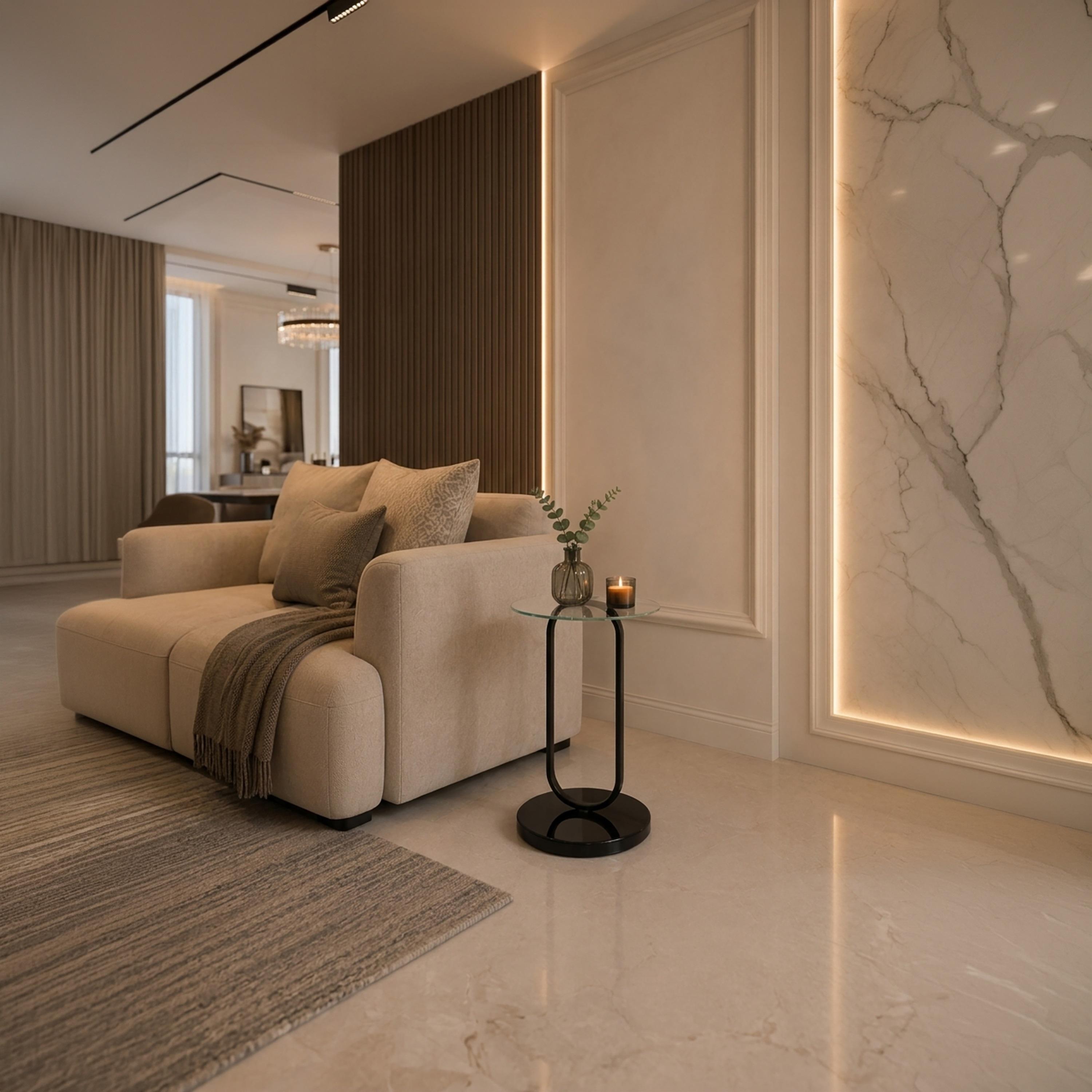 طاولة زينة بقاعدة زجاجية من ماريا هومز-furniture-livingroom-sideandendtables-image-2