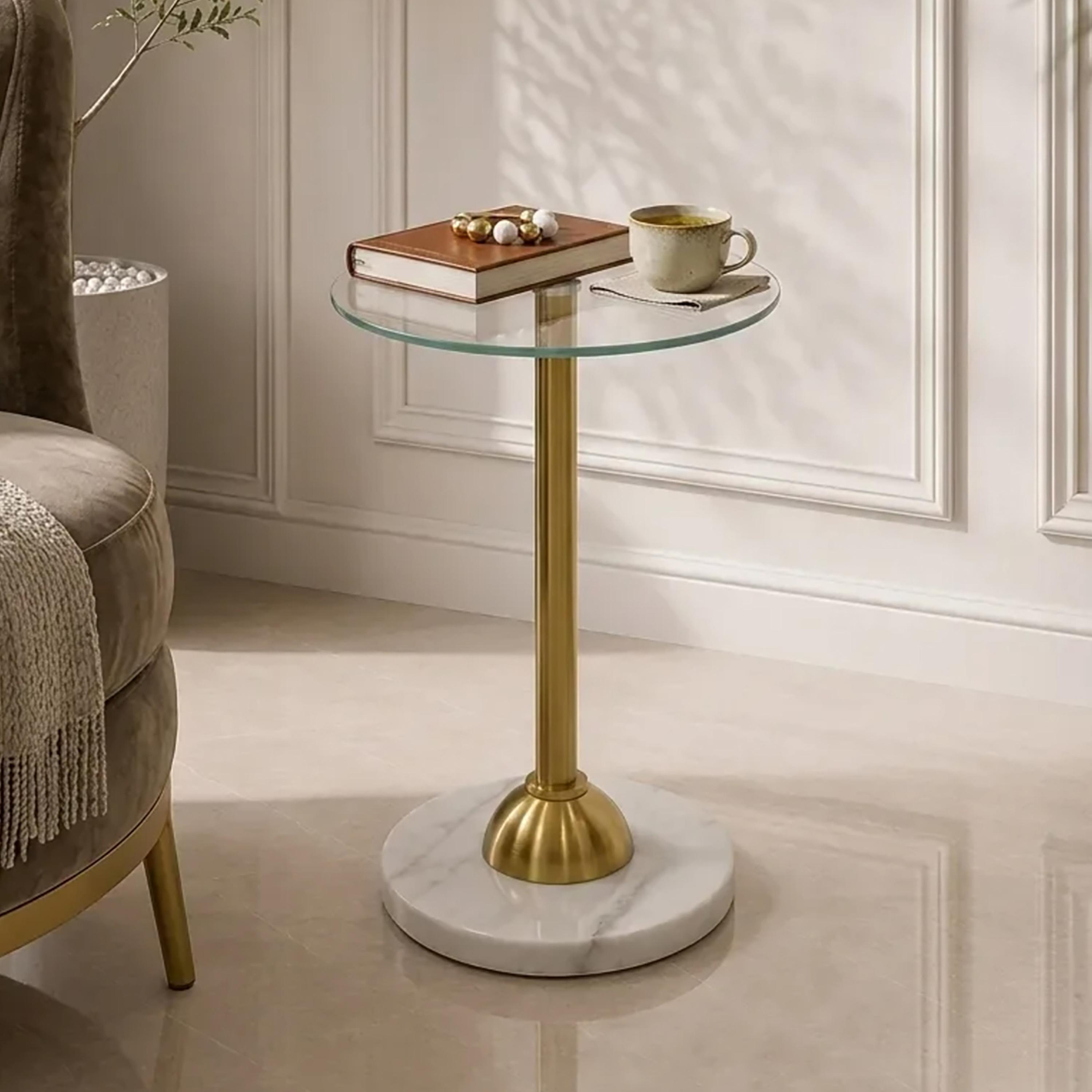 طاولة زينة بقاعدة زجاجية من ماريا هومز-furniture-livingroom-sideandendtables-image-1