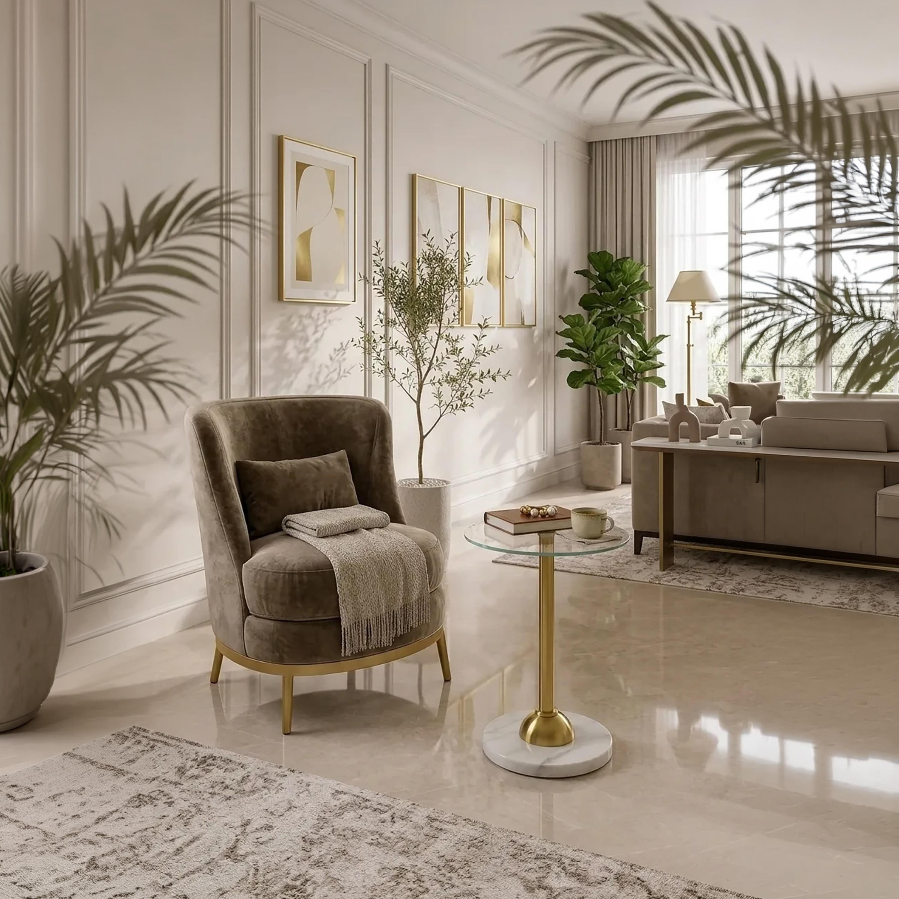 طاولة زينة بقاعدة زجاجية من ماريا هومز-furniture-livingroom-sideandendtables-image-2
