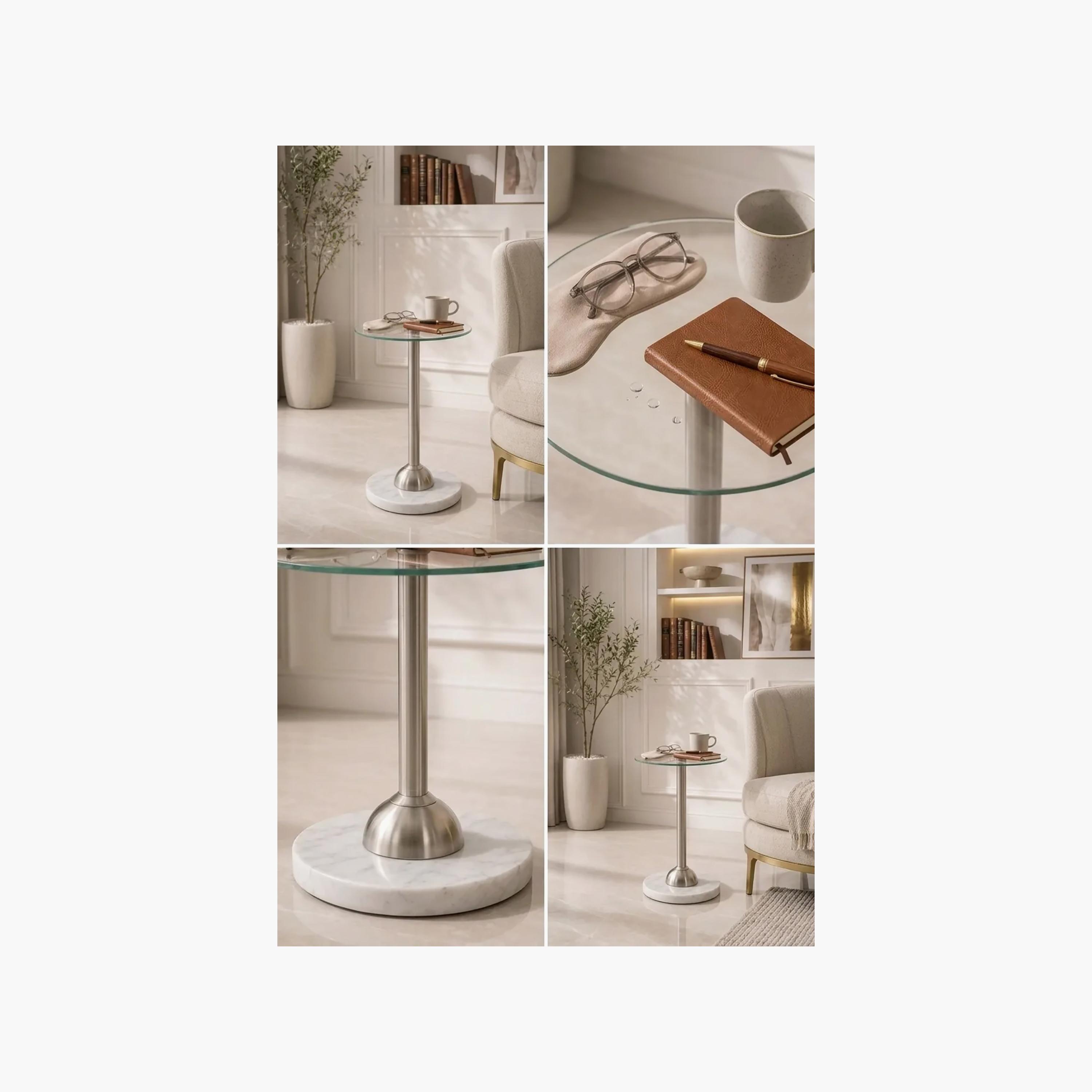 Maria Homes Glass Pedestal Accent Table-furniture-livingroom-sideandendtables-image-3