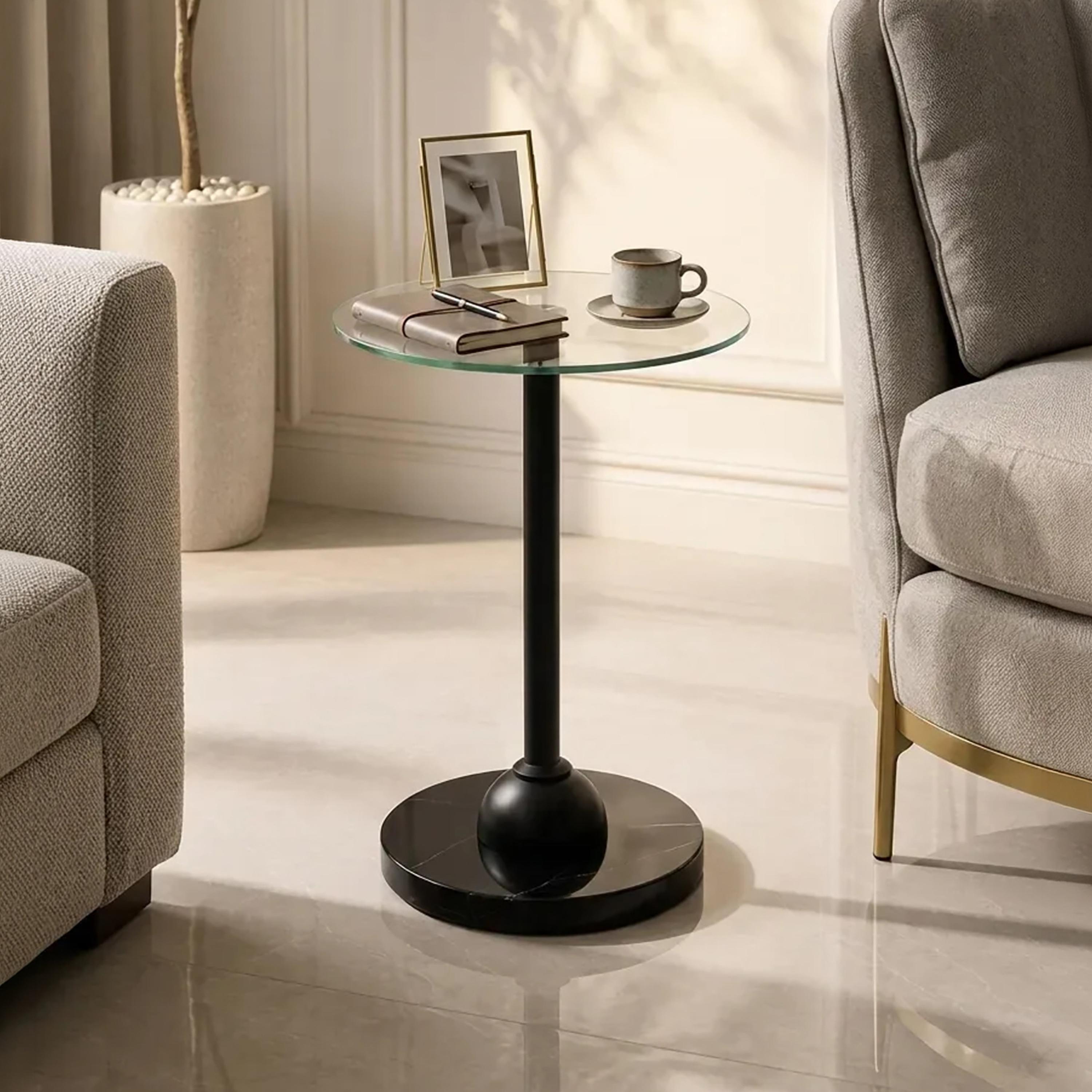 طاولة زينة بقاعدة زجاجية من ماريا هومز-furniture-livingroom-sideandendtables-image-1