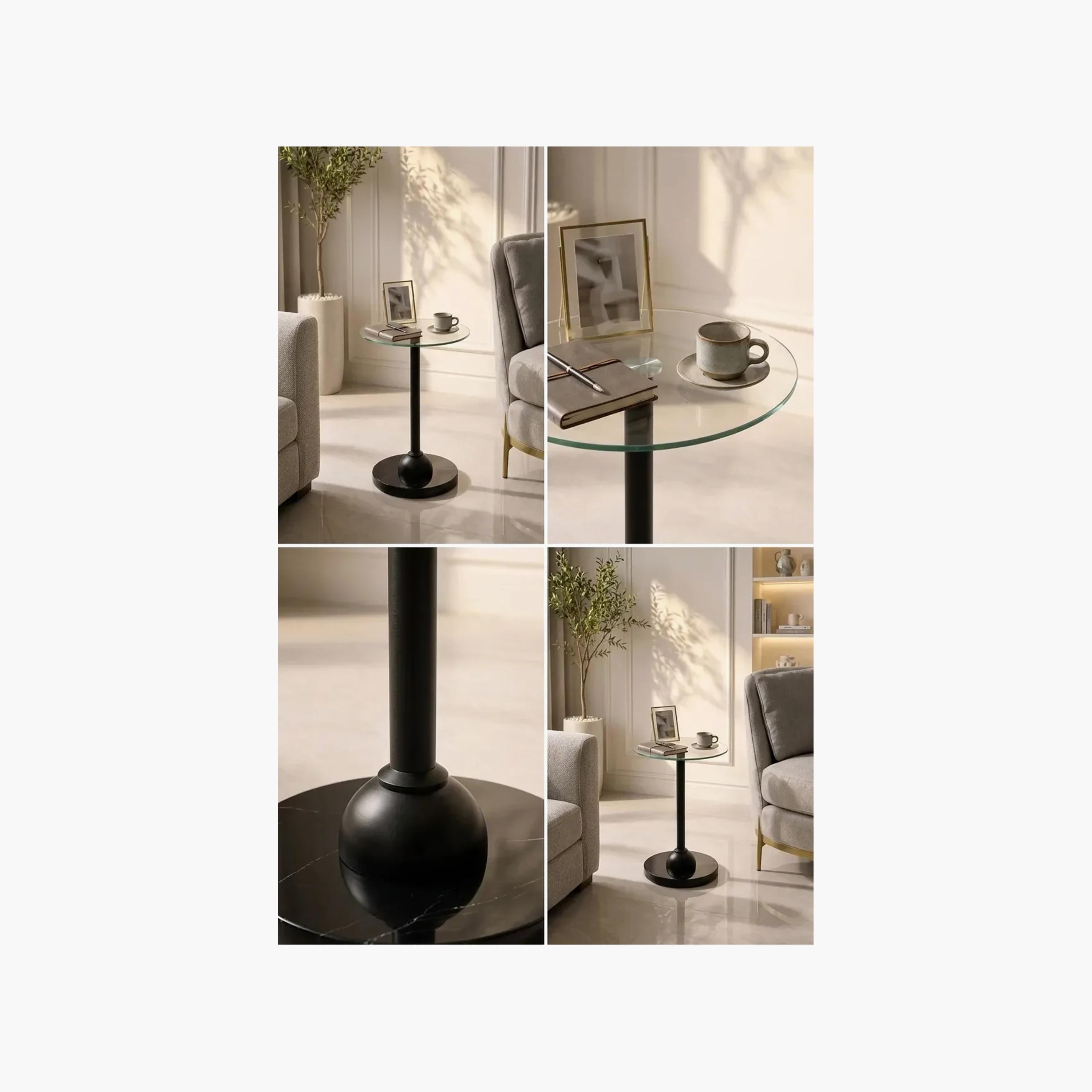 طاولة زينة بقاعدة زجاجية من ماريا هومز-furniture-livingroom-sideandendtables-image-3