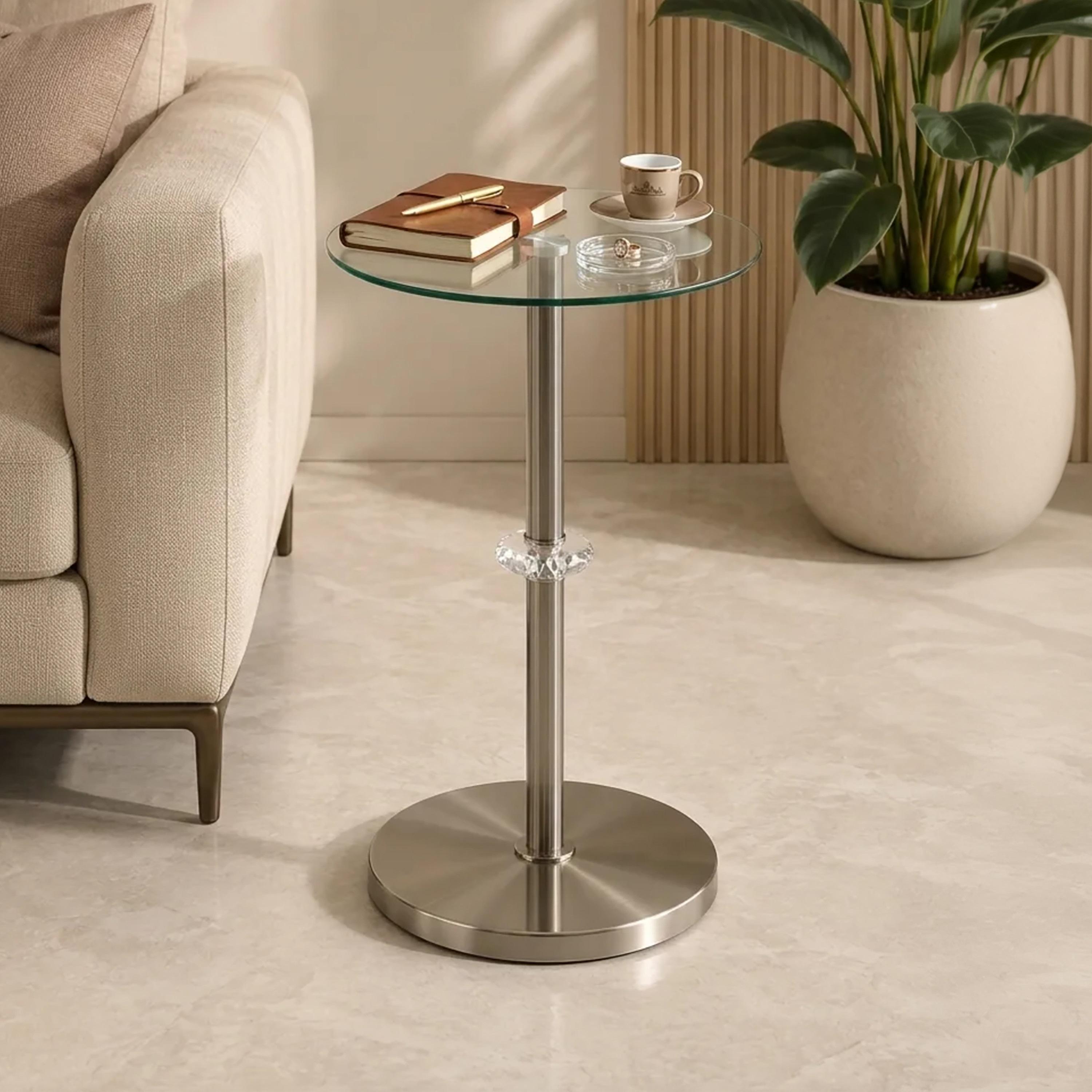 طاولة زينة بقاعدة زجاجية من ماريا هومز-furniture-livingroom-sideandendtables-image-1