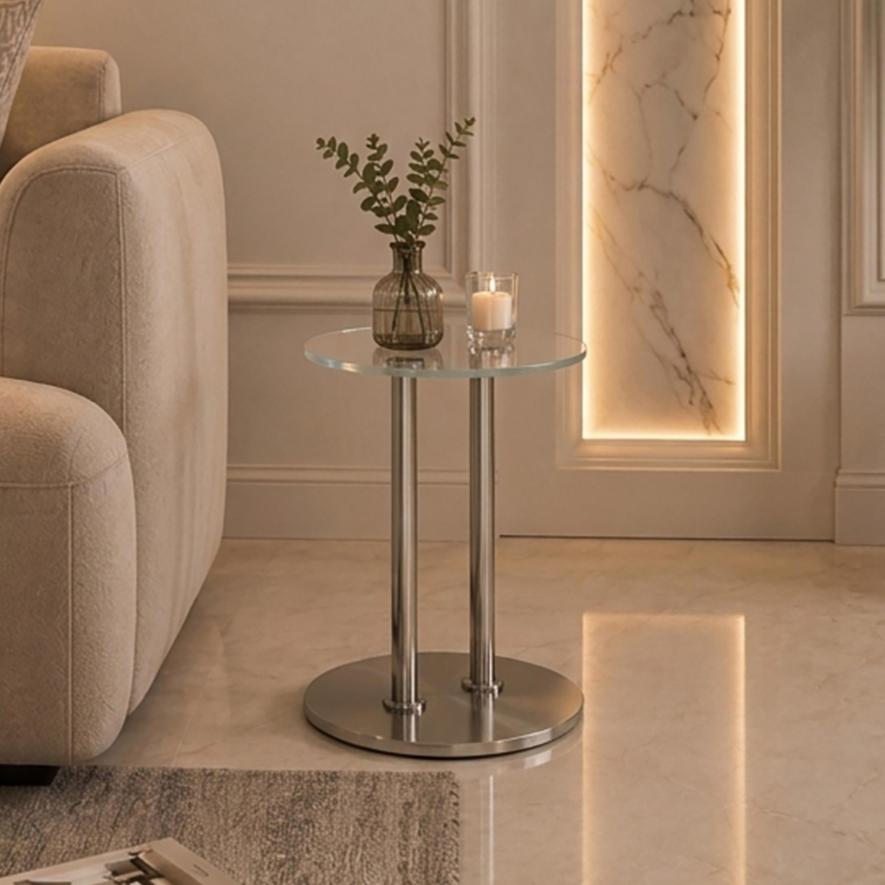 Maria Homes Glass Pedestal Accent Table-furniture-livingroom-sideandendtables-image-1