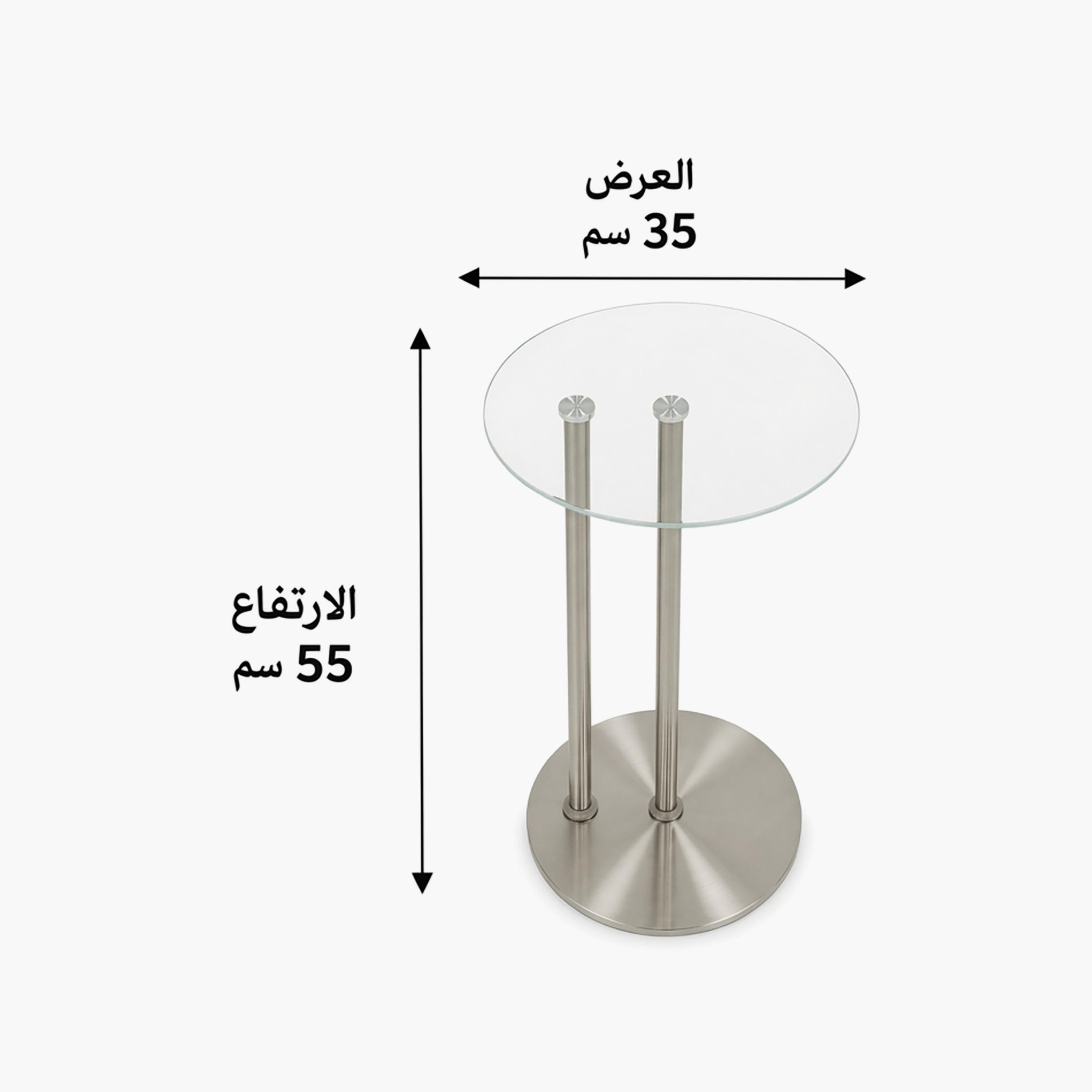 Maria Homes Glass Pedestal Accent Table-furniture-livingroom-sideandendtables-image-3