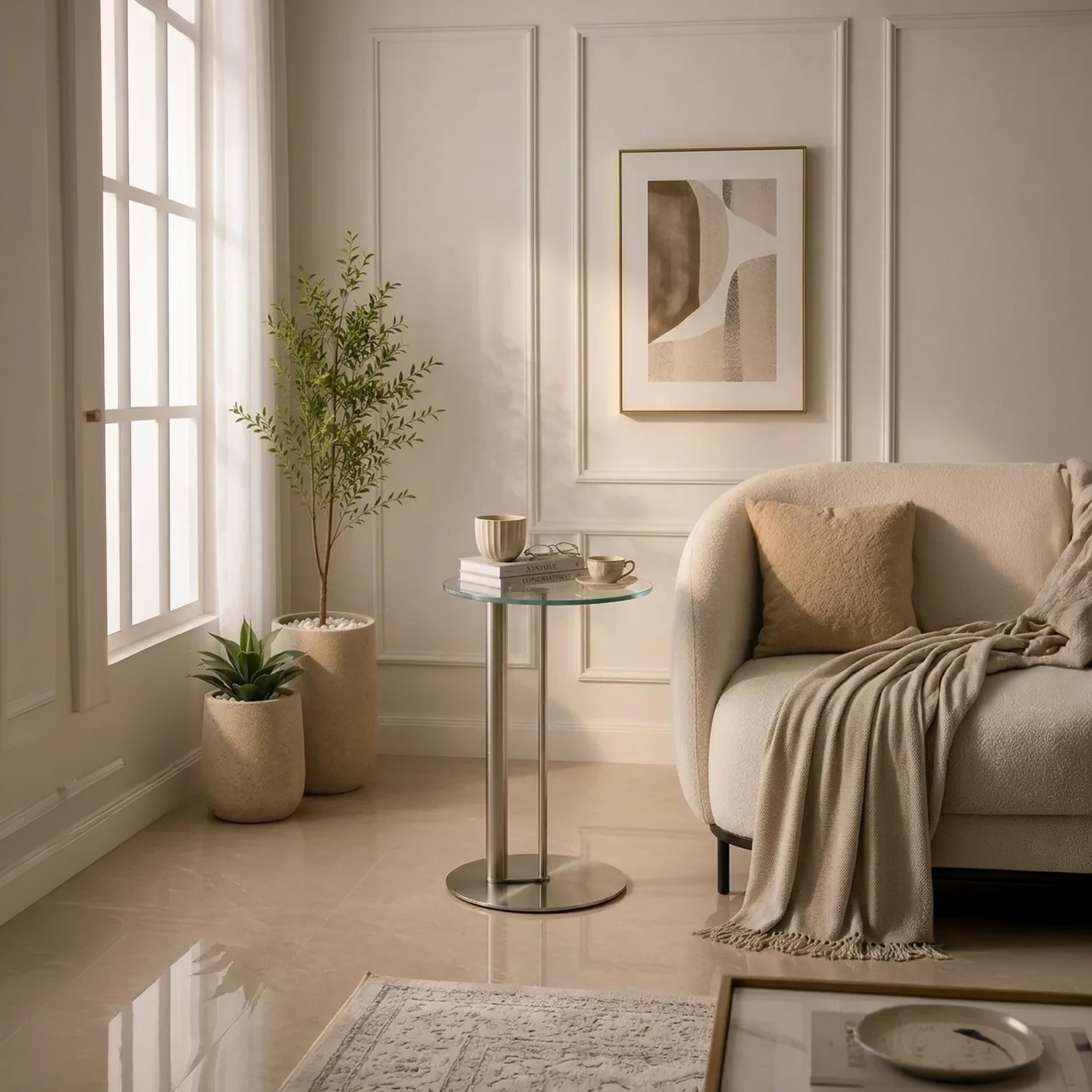 طاولة زينة بقاعدة زجاجية من ماريا هومز-furniture-livingroom-sideandendtables-image-2