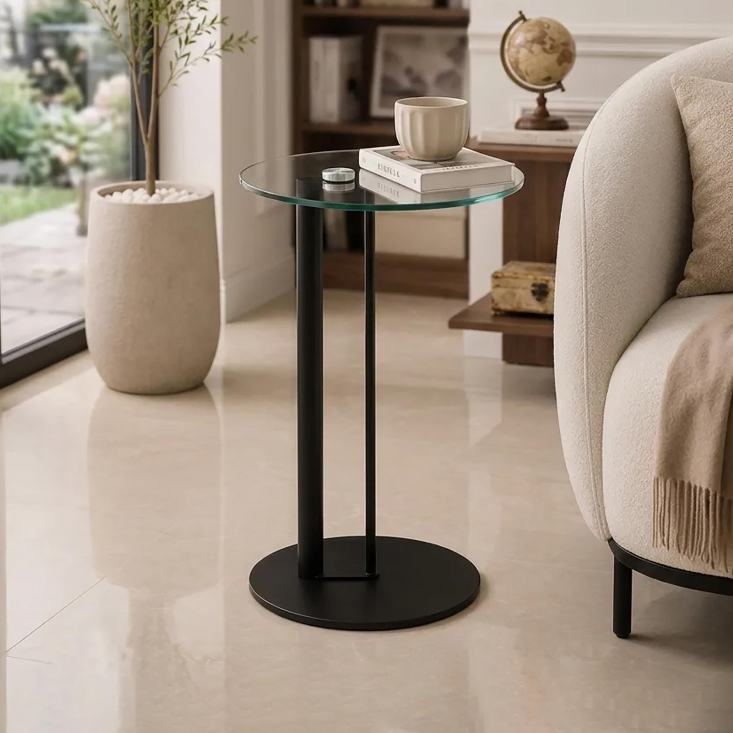 Maria Homes Glass Pedestal Accent Table-furniture-livingroom-sideandendtables-image-1