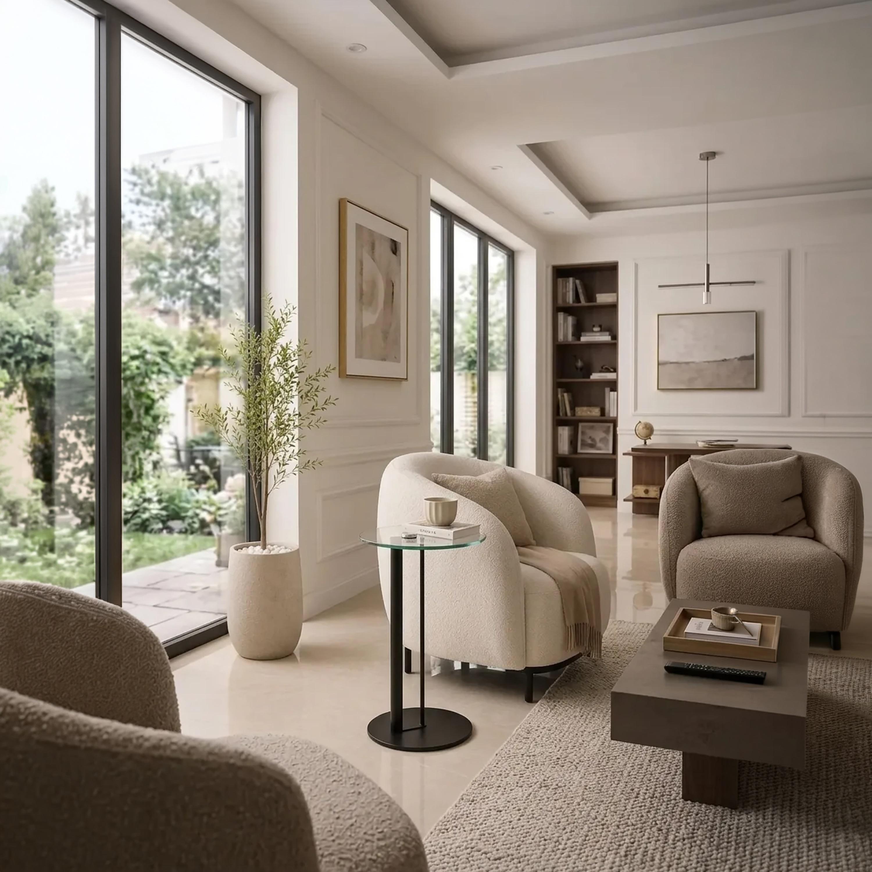 Maria Homes Glass Pedestal Accent Table-furniture-livingroom-sideandendtables-image-2
