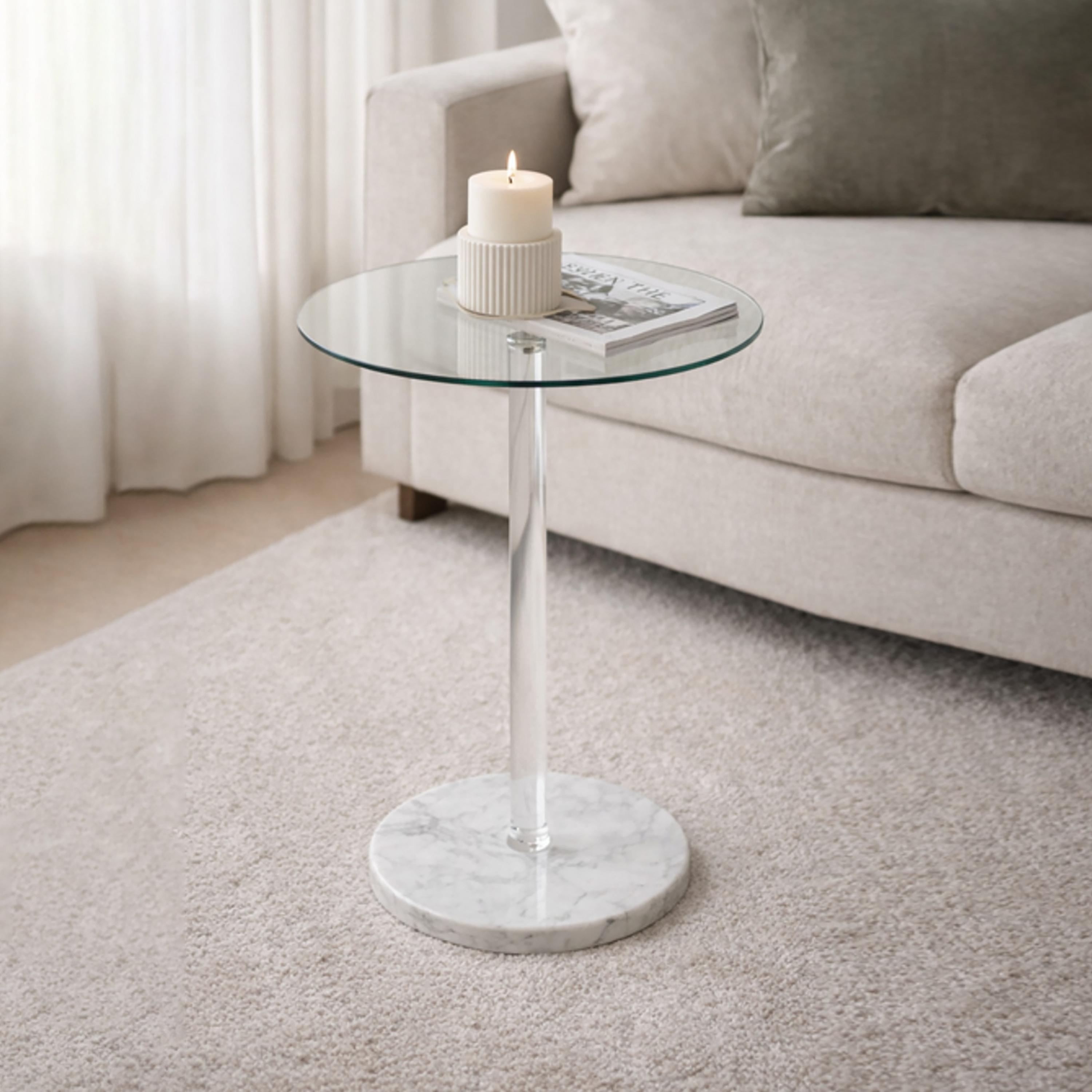 طاولة زينة بقاعدة زجاجية من ماريا هومز-furniture-livingroom-sideandendtables-image-1