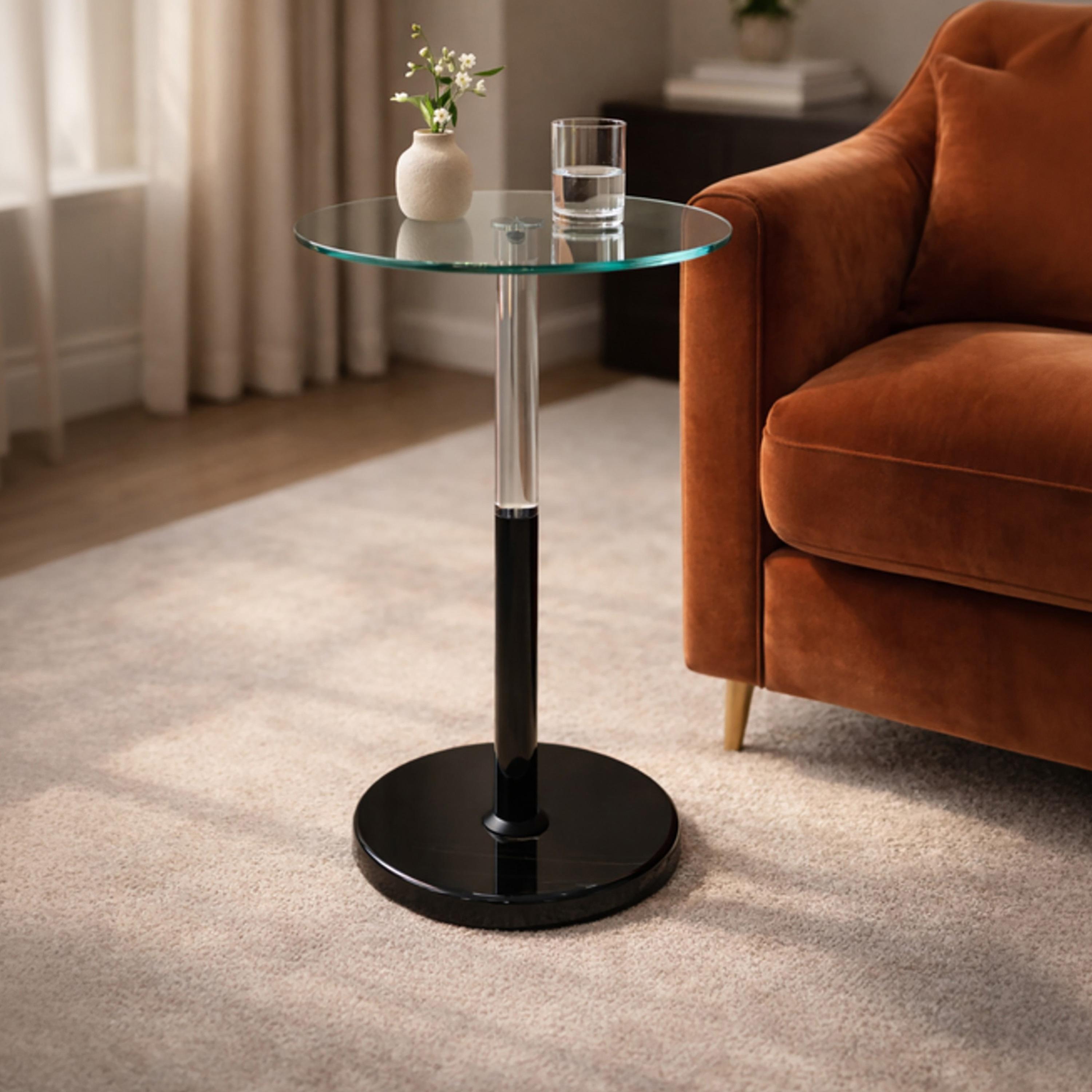 طاولة زينة بقاعدة زجاجية من ماريا هومز-furniture-livingroom-sideandendtables-image-1