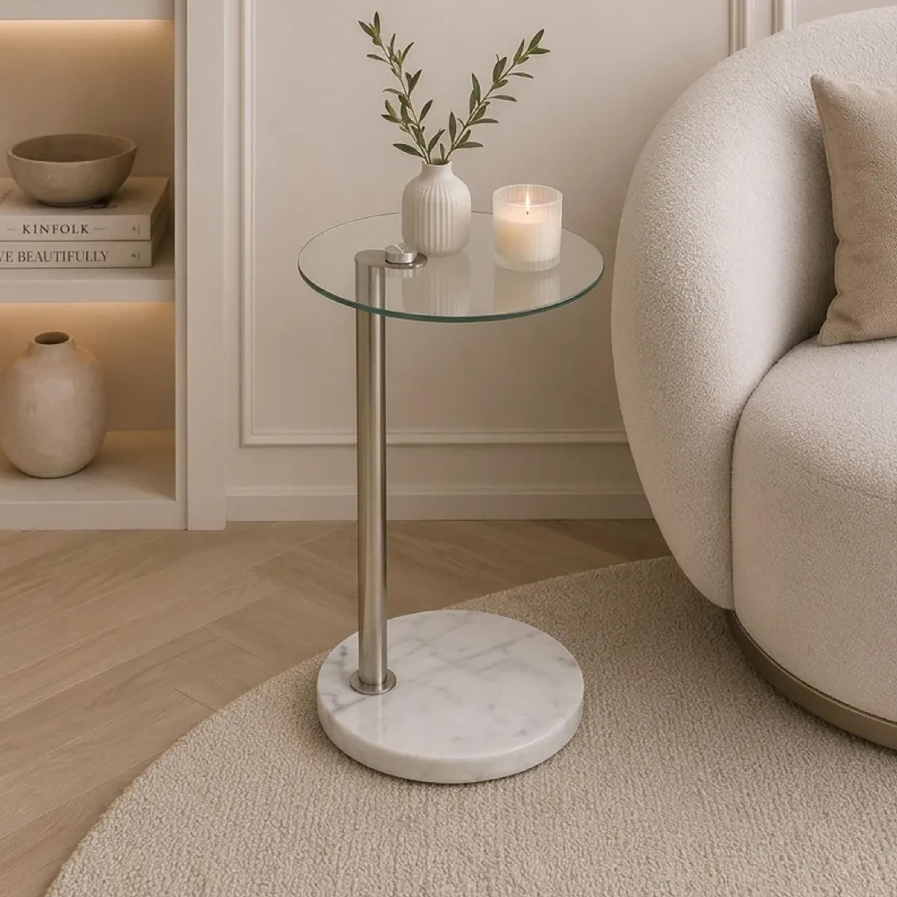 طاولة زينة بقاعدة زجاجية من ماريا هومز-furniture-livingroom-sideandendtables-image-1