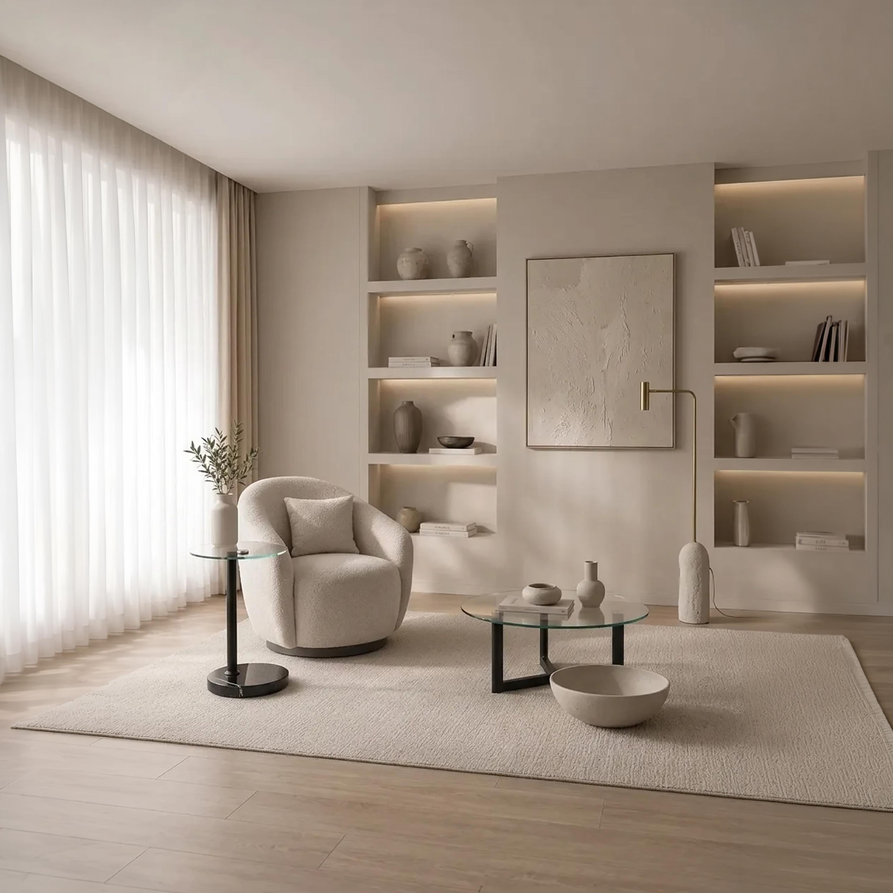 طاولة زينة بقاعدة زجاجية من ماريا هومز-furniture-livingroom-sideandendtables-image-2