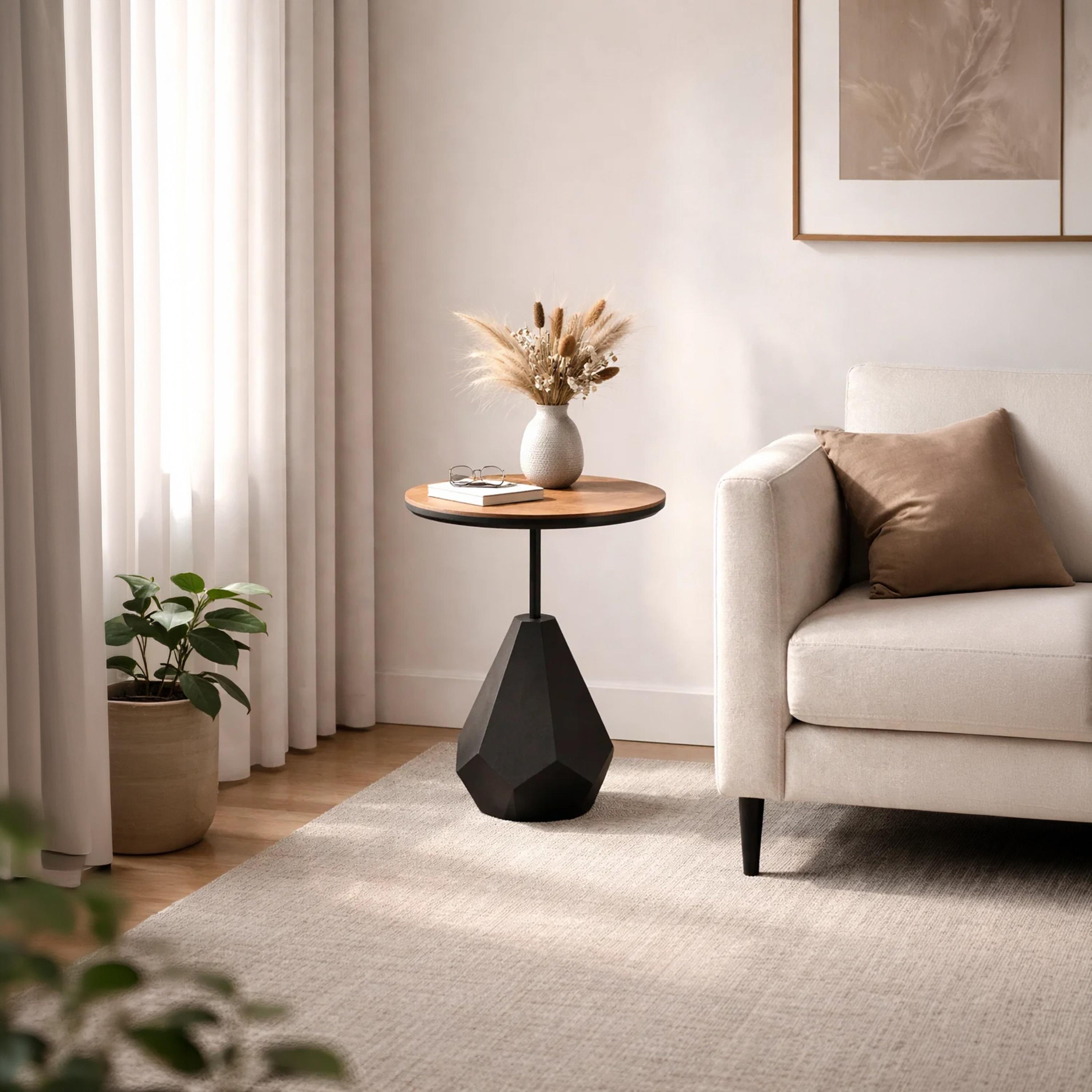 طاولة جانبية خشبية بقاعدة عمودية من ماريا هومز-furniture-livingroom-sideandendtables-image-2