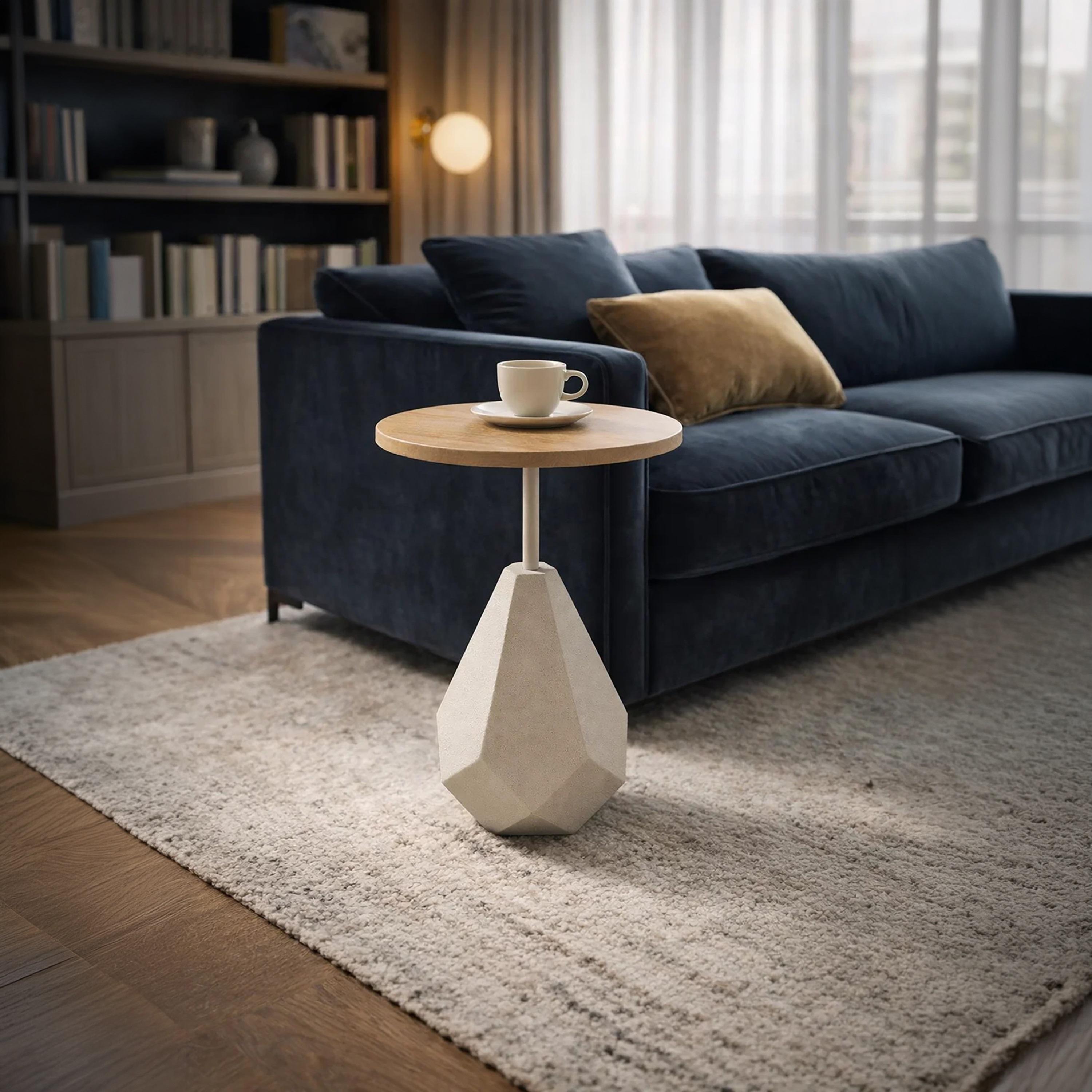 طاولة جانبية خشبية بقاعدة عمودية من ماريا هومز-furniture-livingroom-sideandendtables-image-2