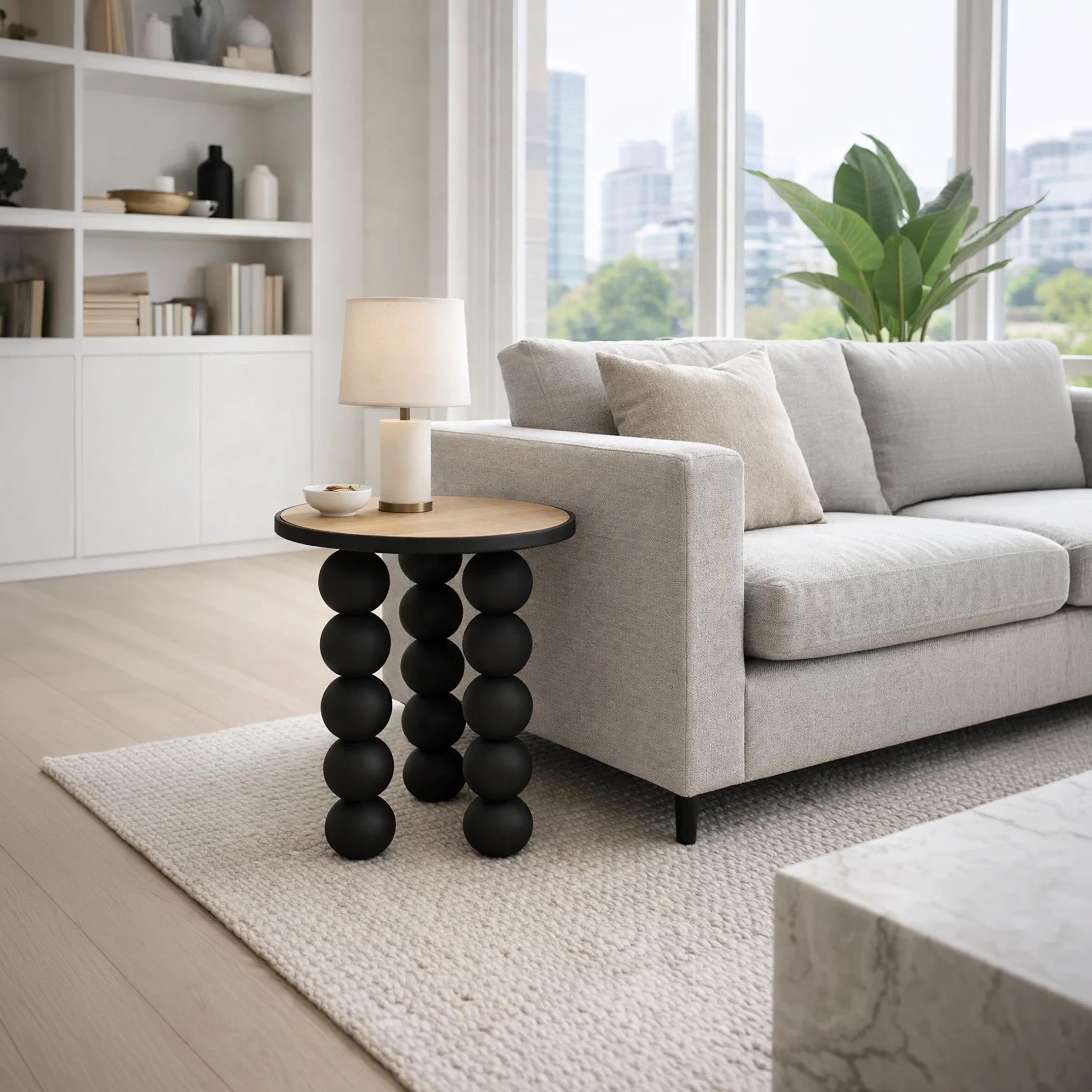 طاولة جانبية بأرجل خشبية من ماريا هومز-furniture-livingroom-sideandendtables-image-2