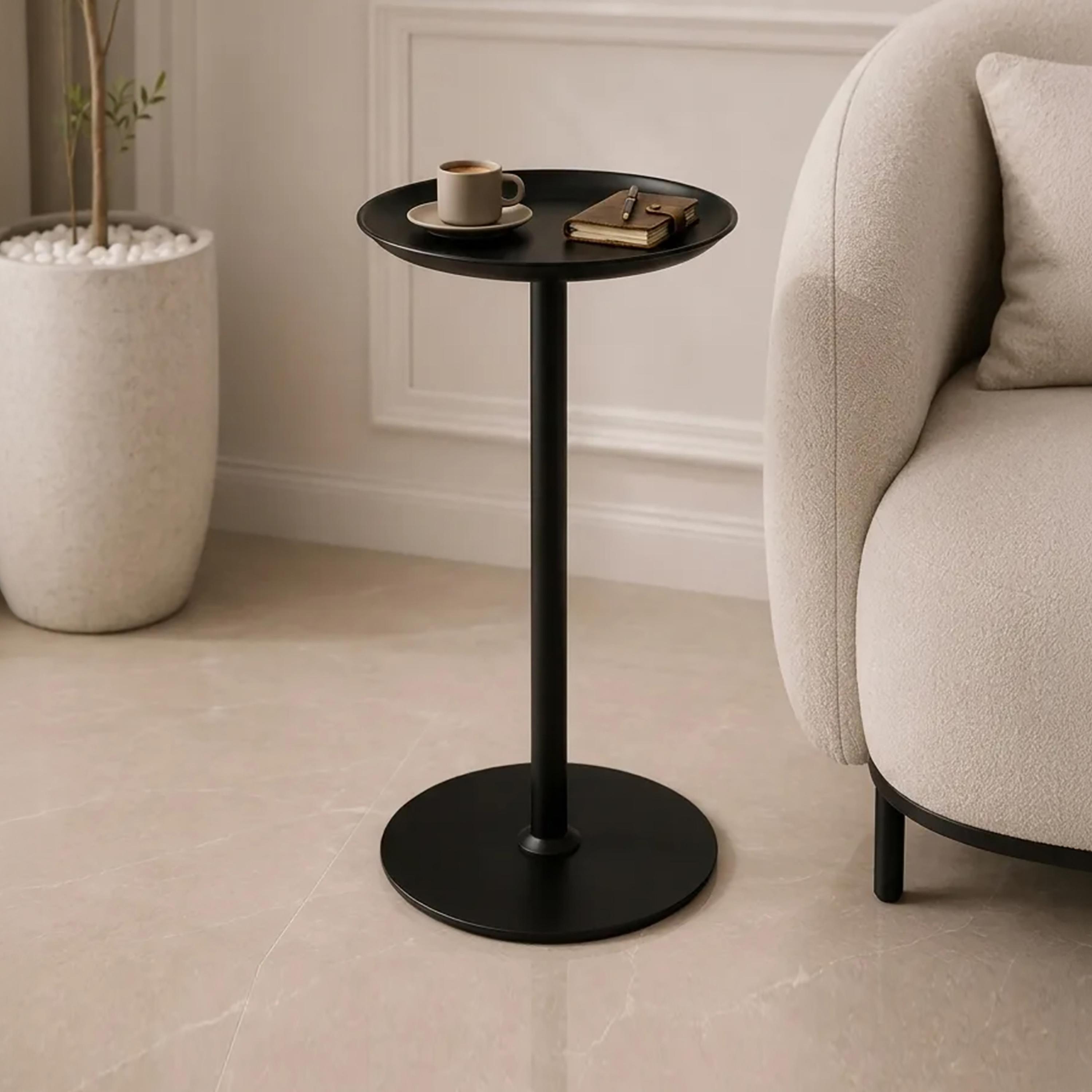 Maria Homes Metal Pedestal Side Table-furniture-livingroom-sideandendtables-image-1