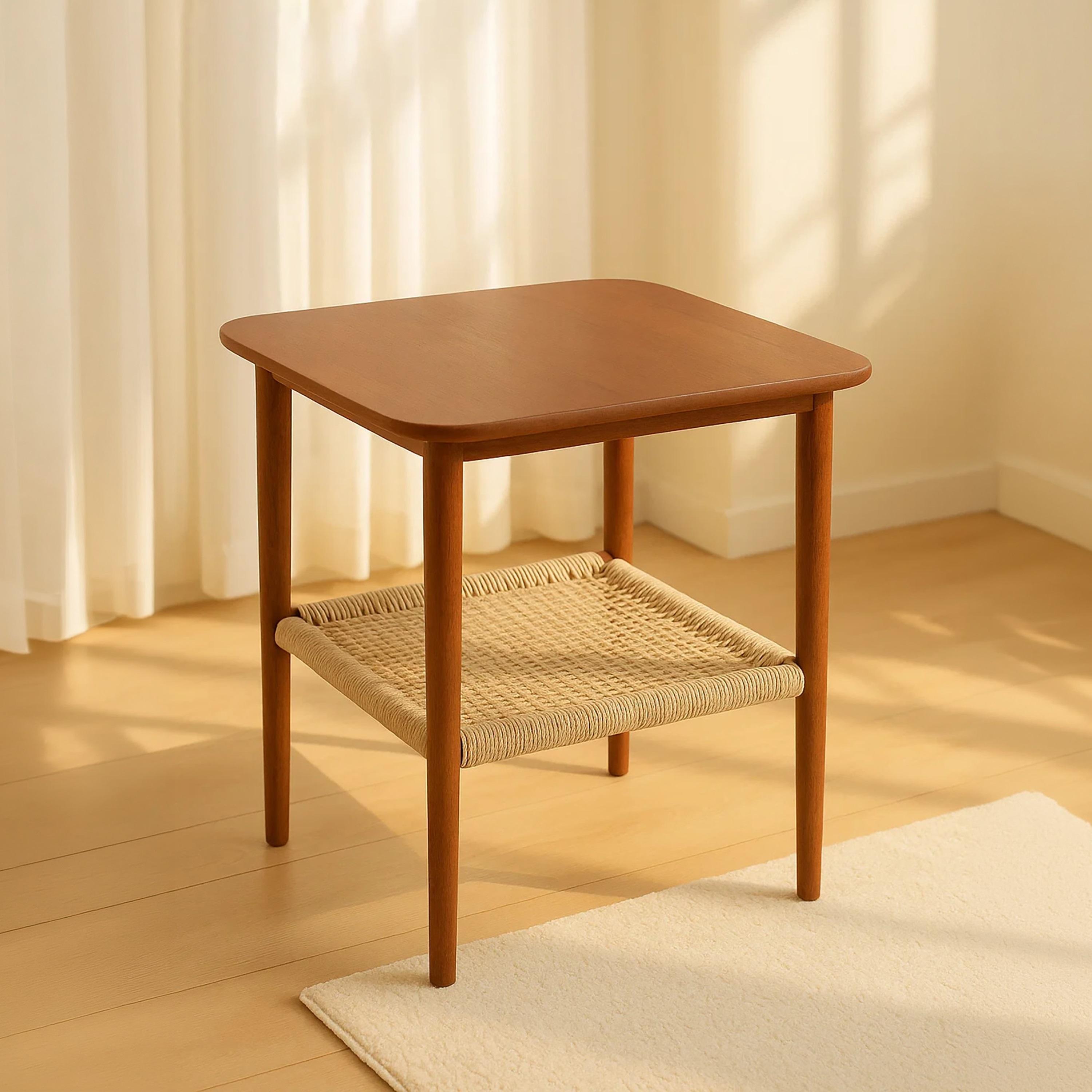 طاولة جانبية روطان بأربع أرجل من ماريا هومز-furniture-livingroom-sideandendtables-image-1